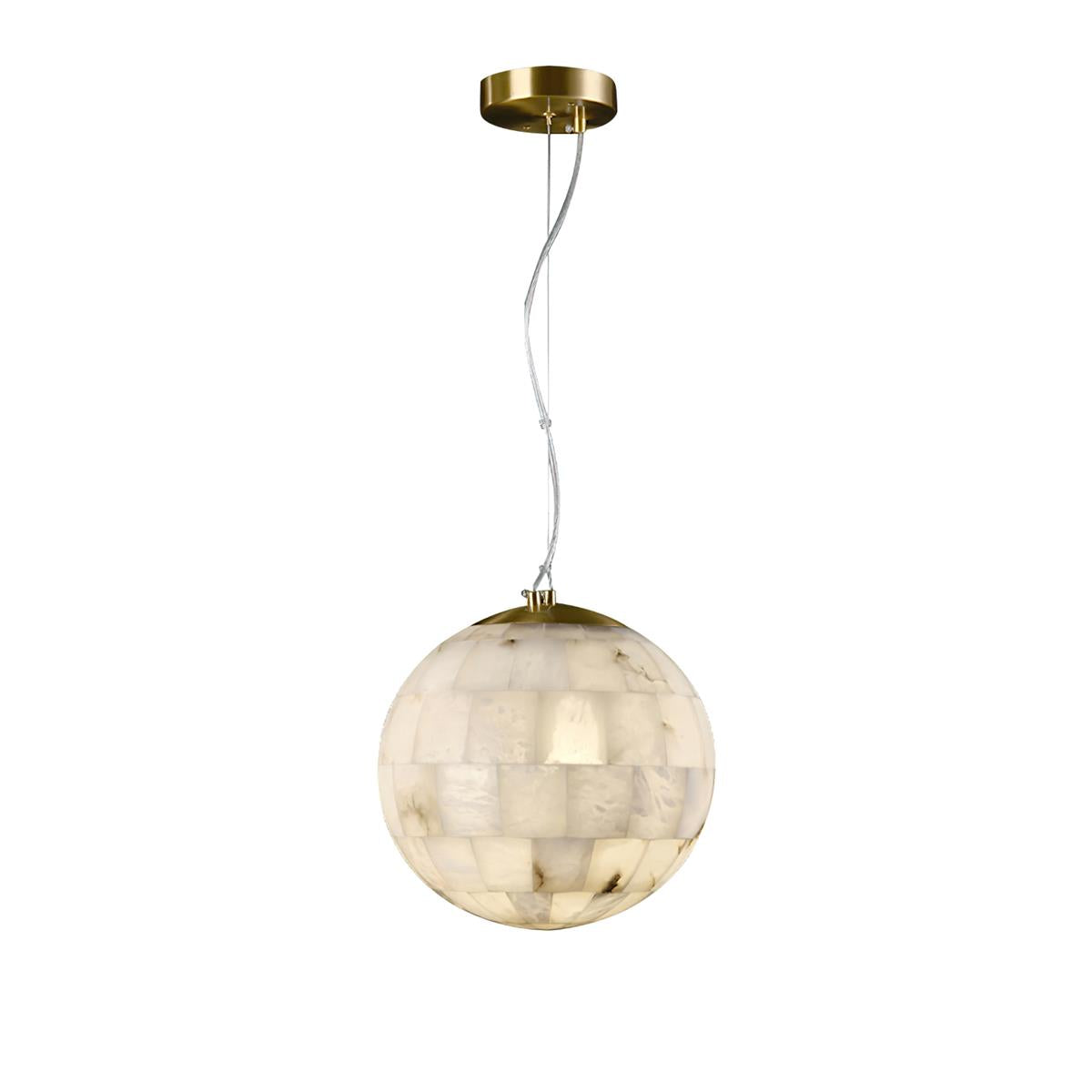 Fljotuvye Modern Ball Alabaster Pendant Light - Lamp Copper