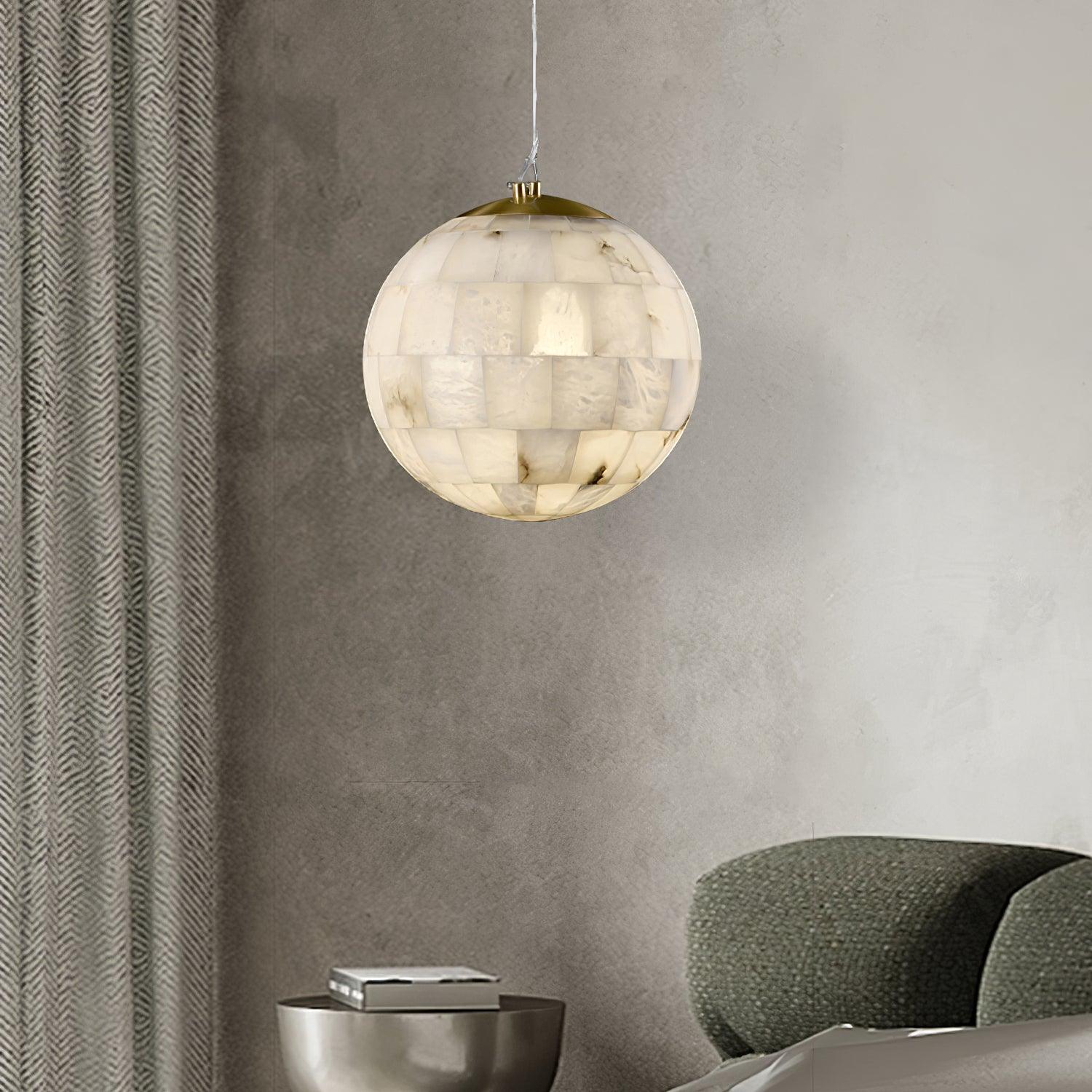 Isolde Alabaster Globe Pendant Light - Letslighting