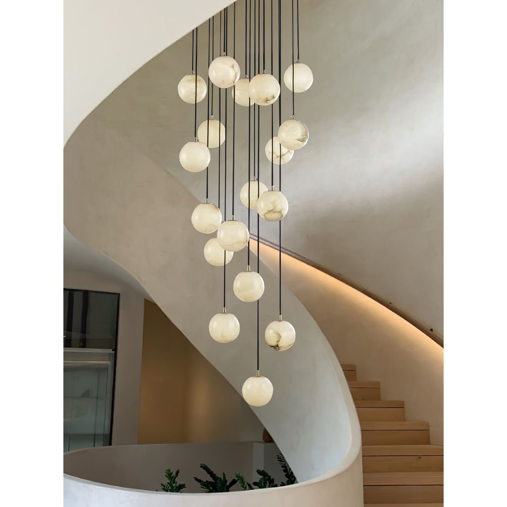 Gloruvye Balls Modern Cluster Metal Chandelier - Lamp Copper