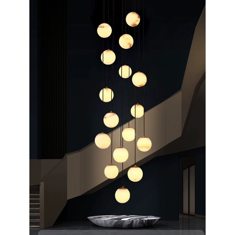 Gloruvye Balls Modern Cluster Metal Chandelier - Lamp Copper