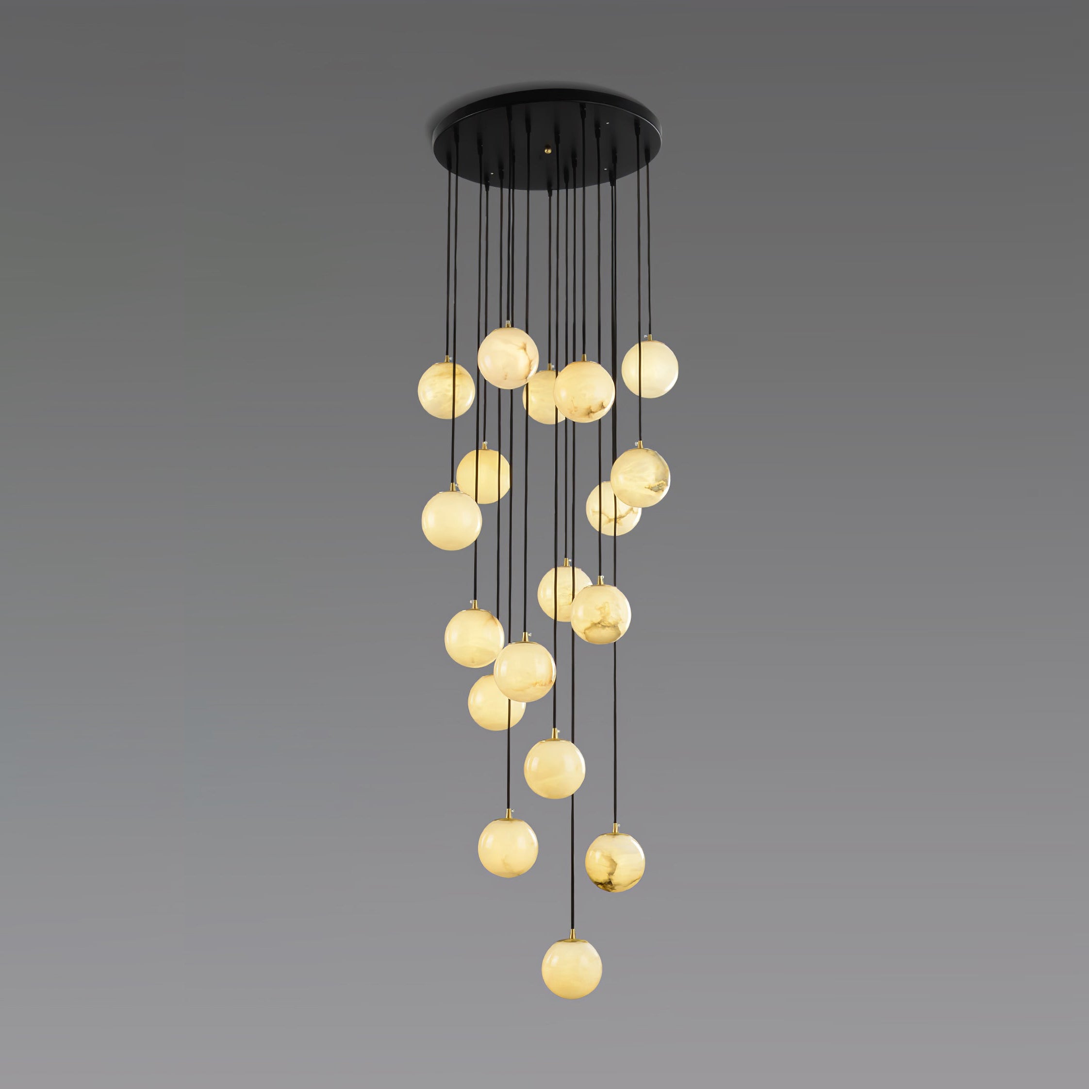 Gloruvye Balls Modern Cluster Metal Chandelier - Lamp Copper