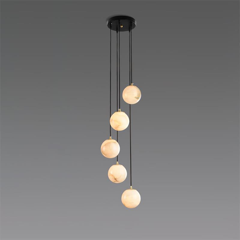 Gloruvye Balls Modern Cluster Metal Chandelier - Lamp Copper
