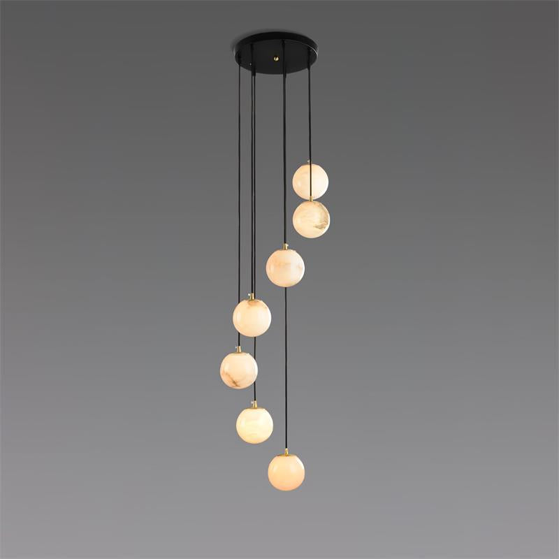 Gloruvye Balls Modern Cluster Metal Chandelier - Lamp Copper