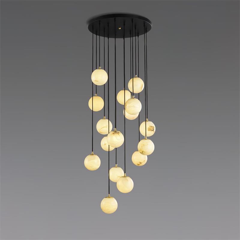 Gloruvye Balls Modern Cluster Metal Chandelier - Lamp Copper