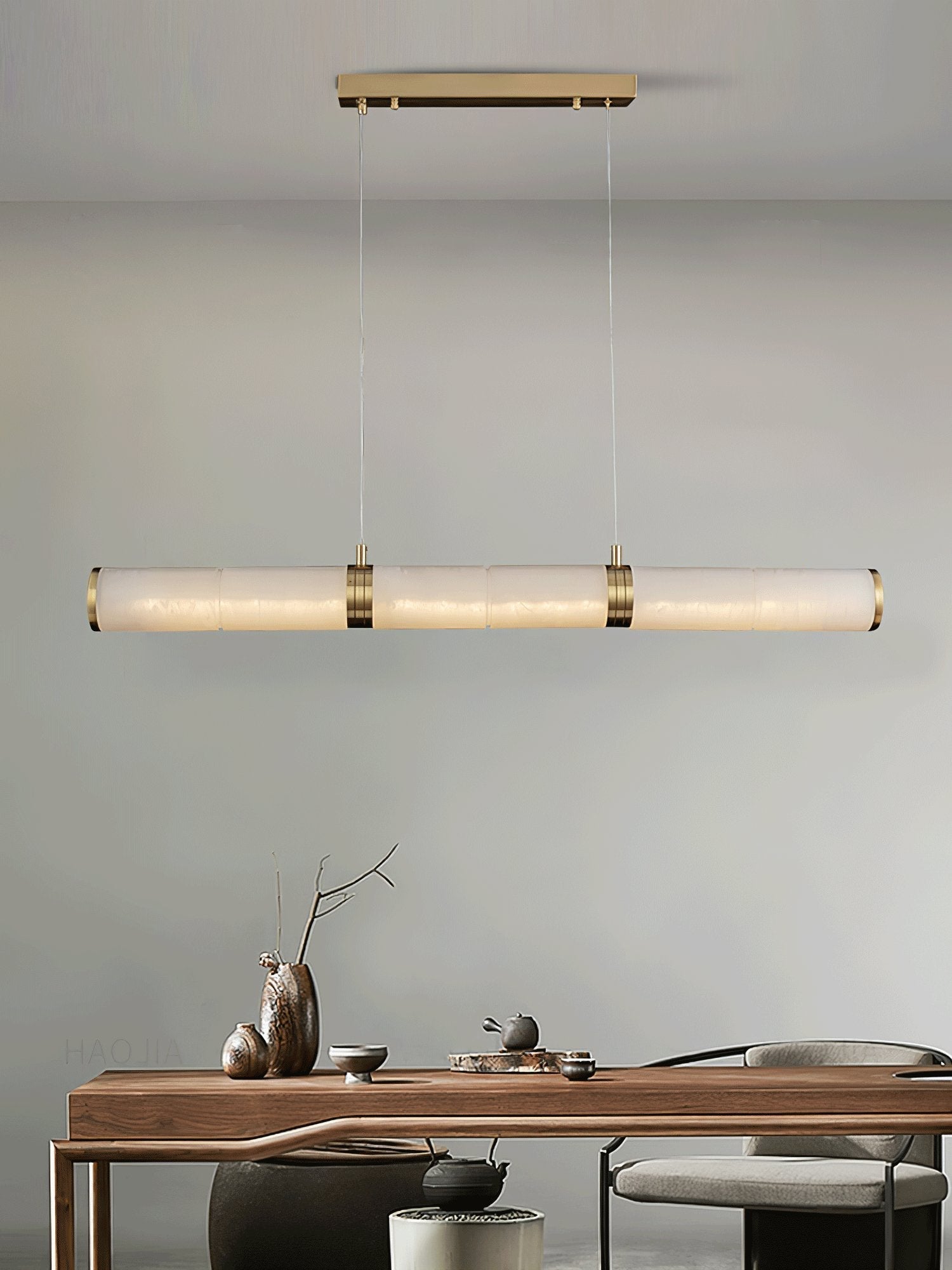 Eira Minimalist Alabaster Linear Pendant Light - Letslighting