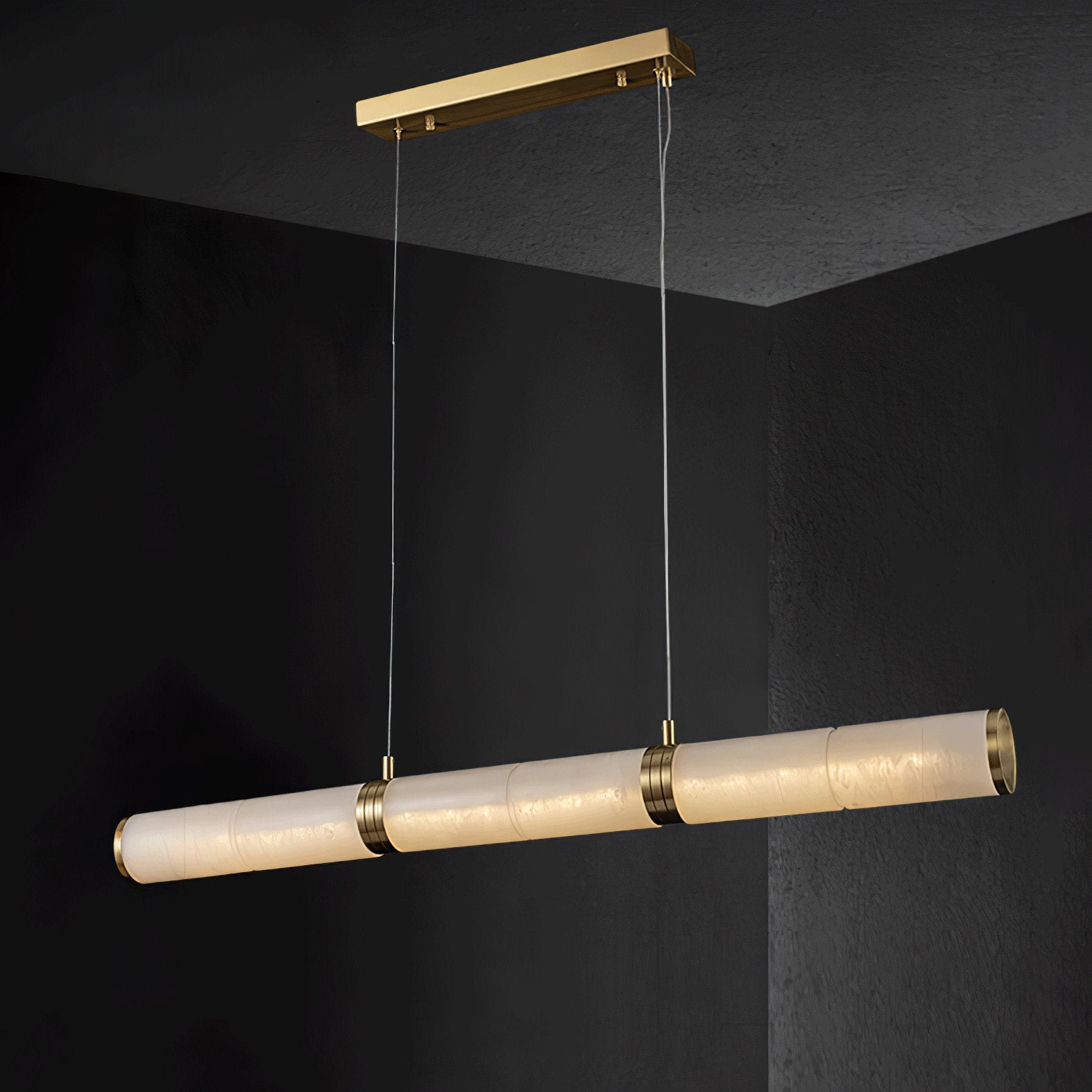 Eira Minimalist Alabaster Linear Pendant Light - Letslighting
