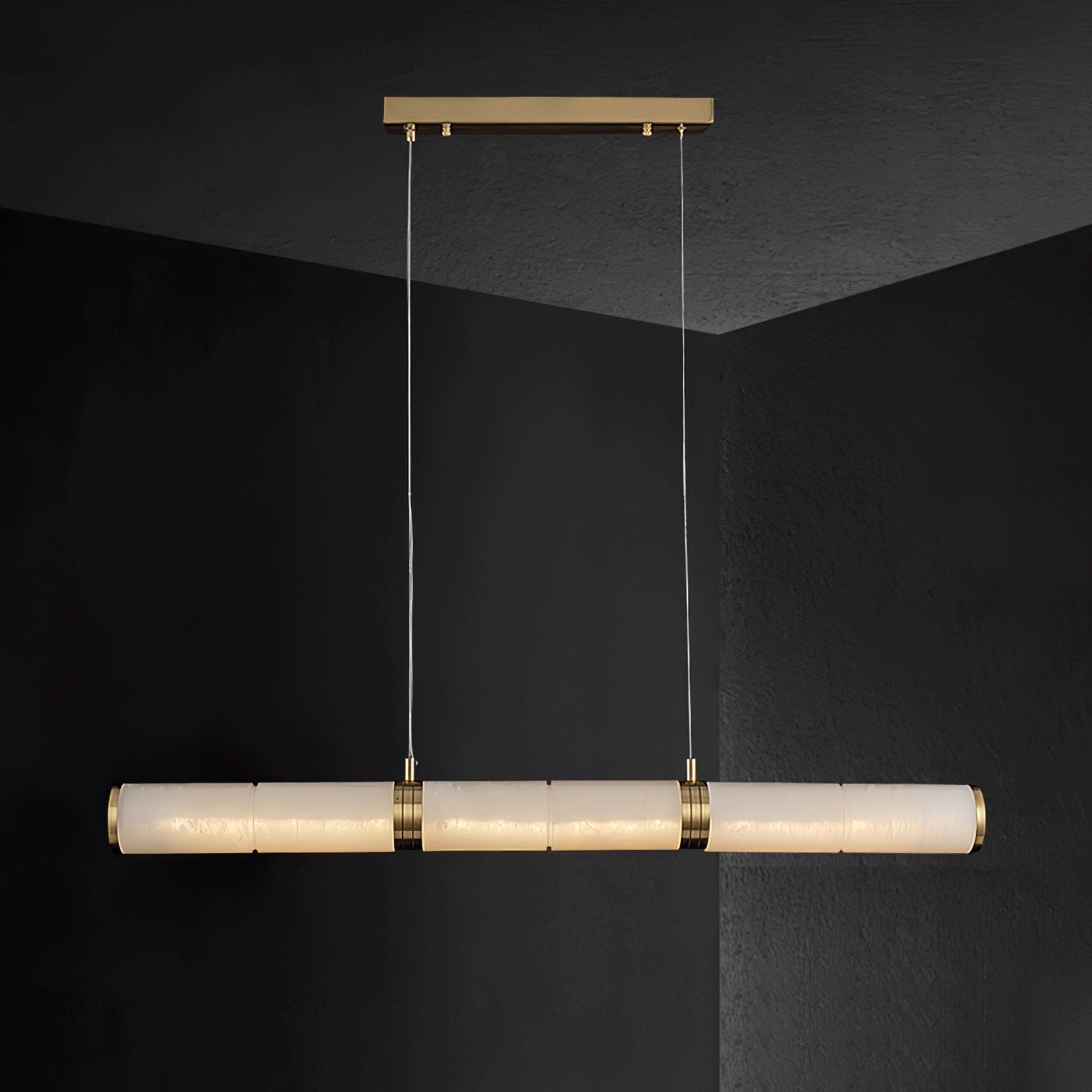 Eira Minimalist Alabaster Linear Pendant Light - Letslighting