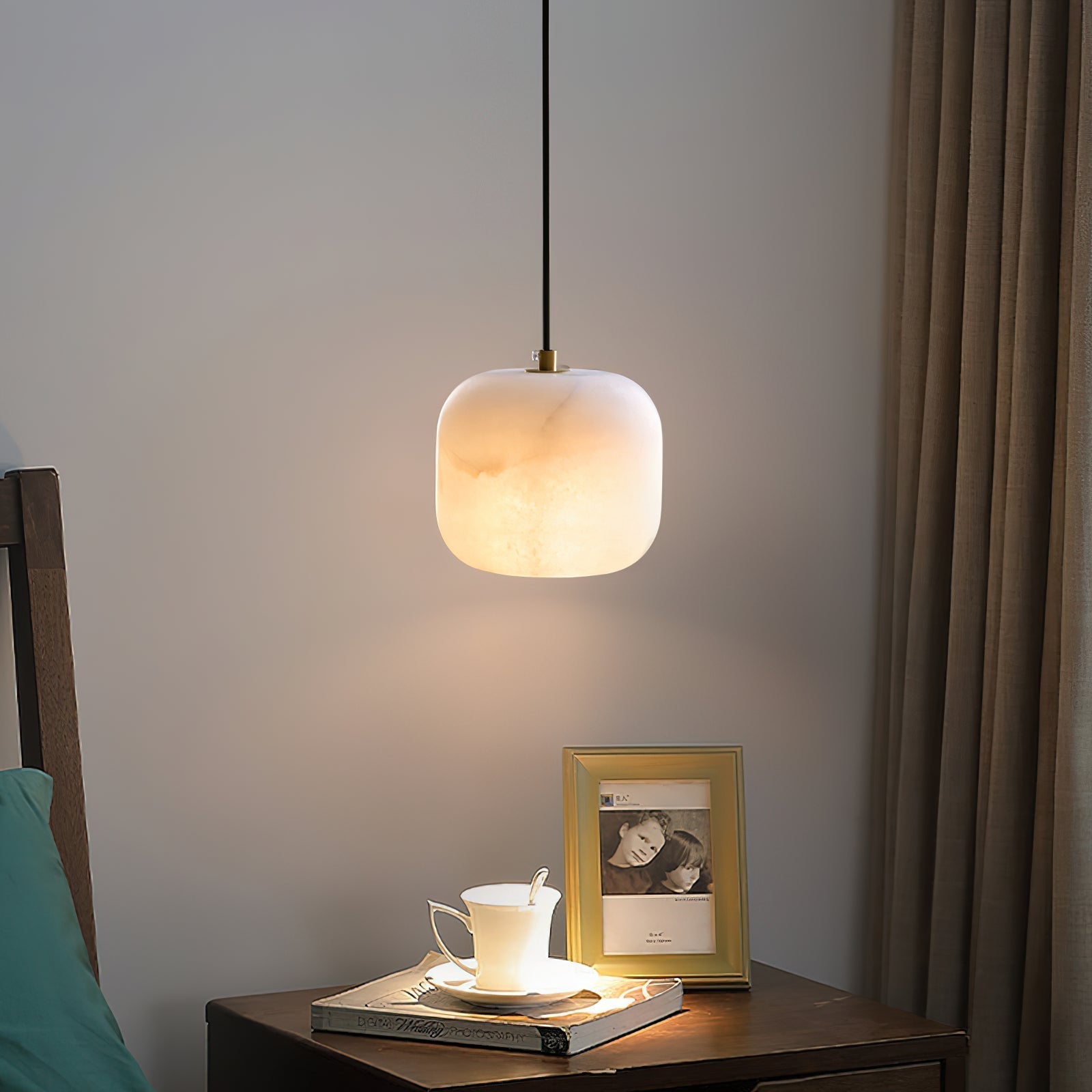 Ildvuvyd Minimalist Bedside Brass Pendant Light - Lamp Copper