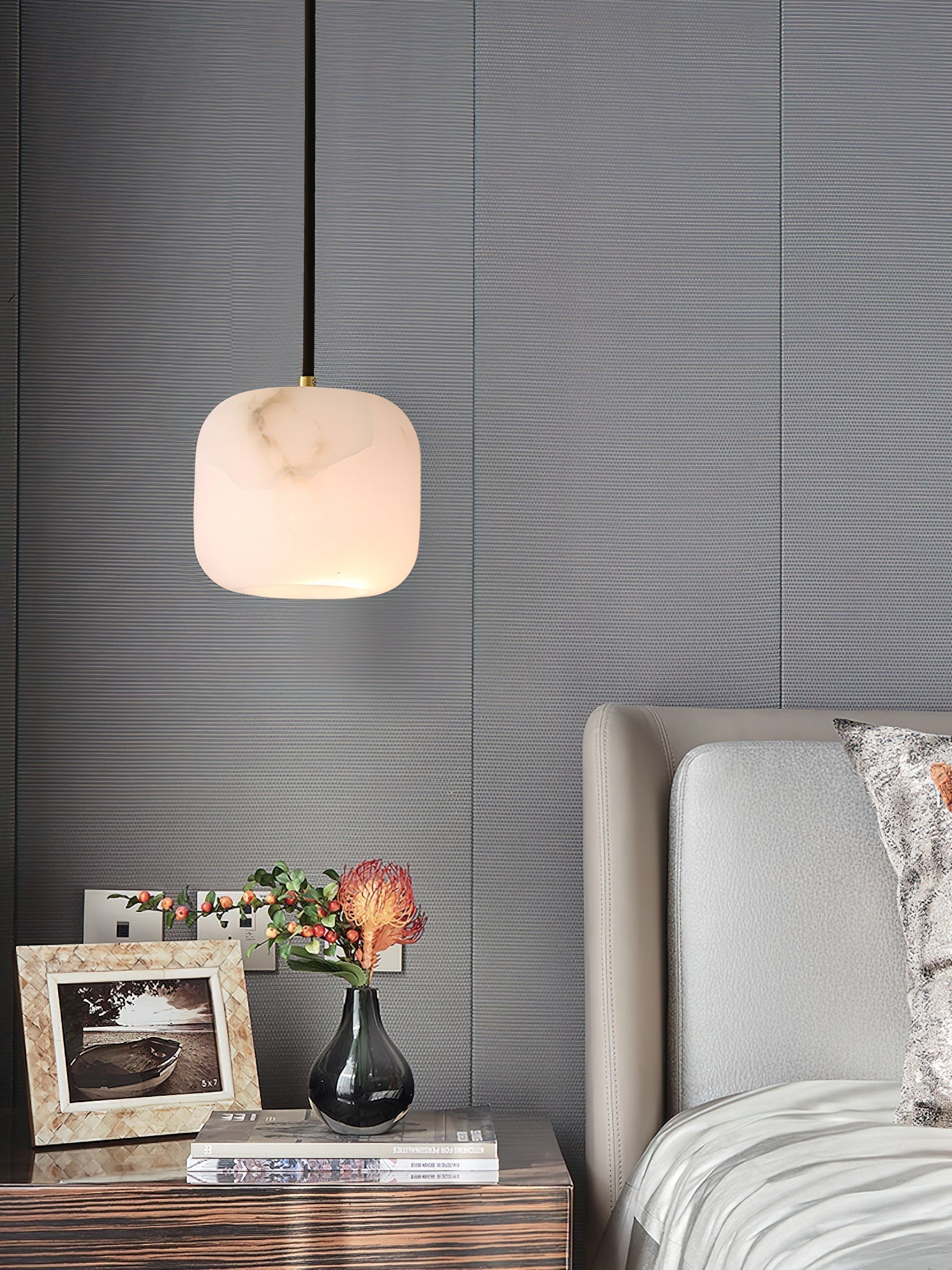 Ildvuvyd Minimalist Bedside Brass Pendant Light - Lamp Copper