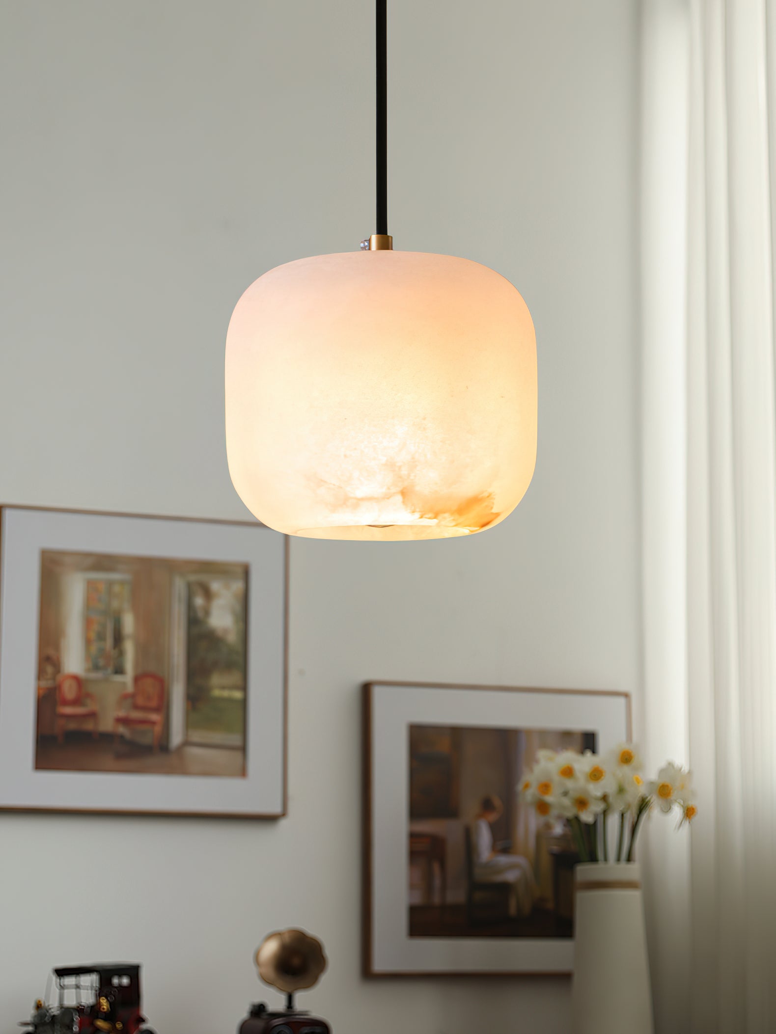 Ildvuvyd Minimalist Bedside Brass Pendant Light - Lamp Copper