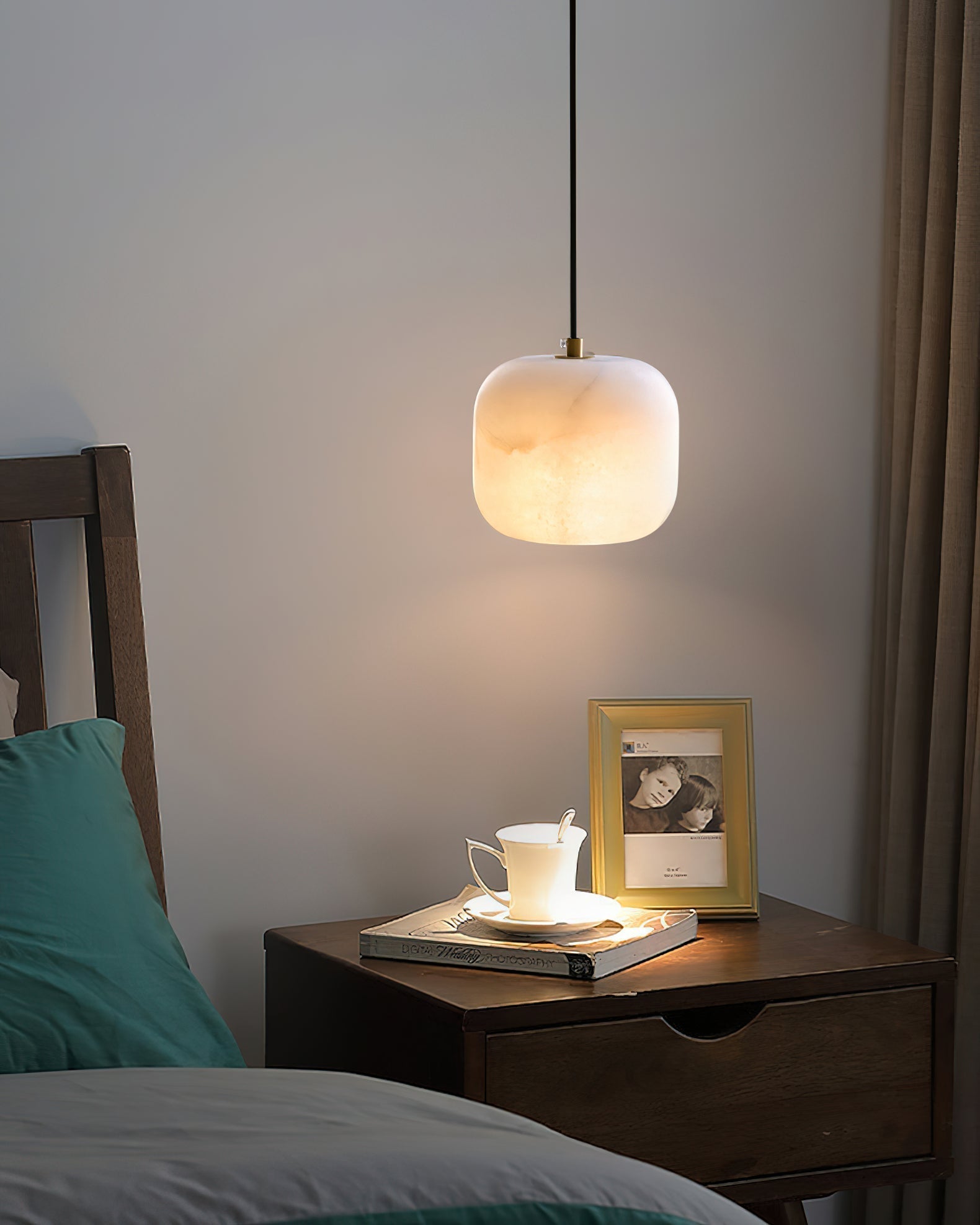 Ildvuvyd Minimalist Bedside Brass Pendant Light - Lamp Copper