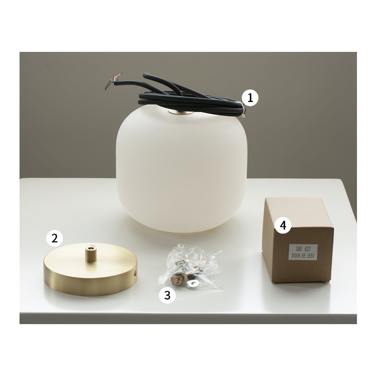 Ildvuvyd Minimalist Bedside Brass Pendant Light - Lamp Copper