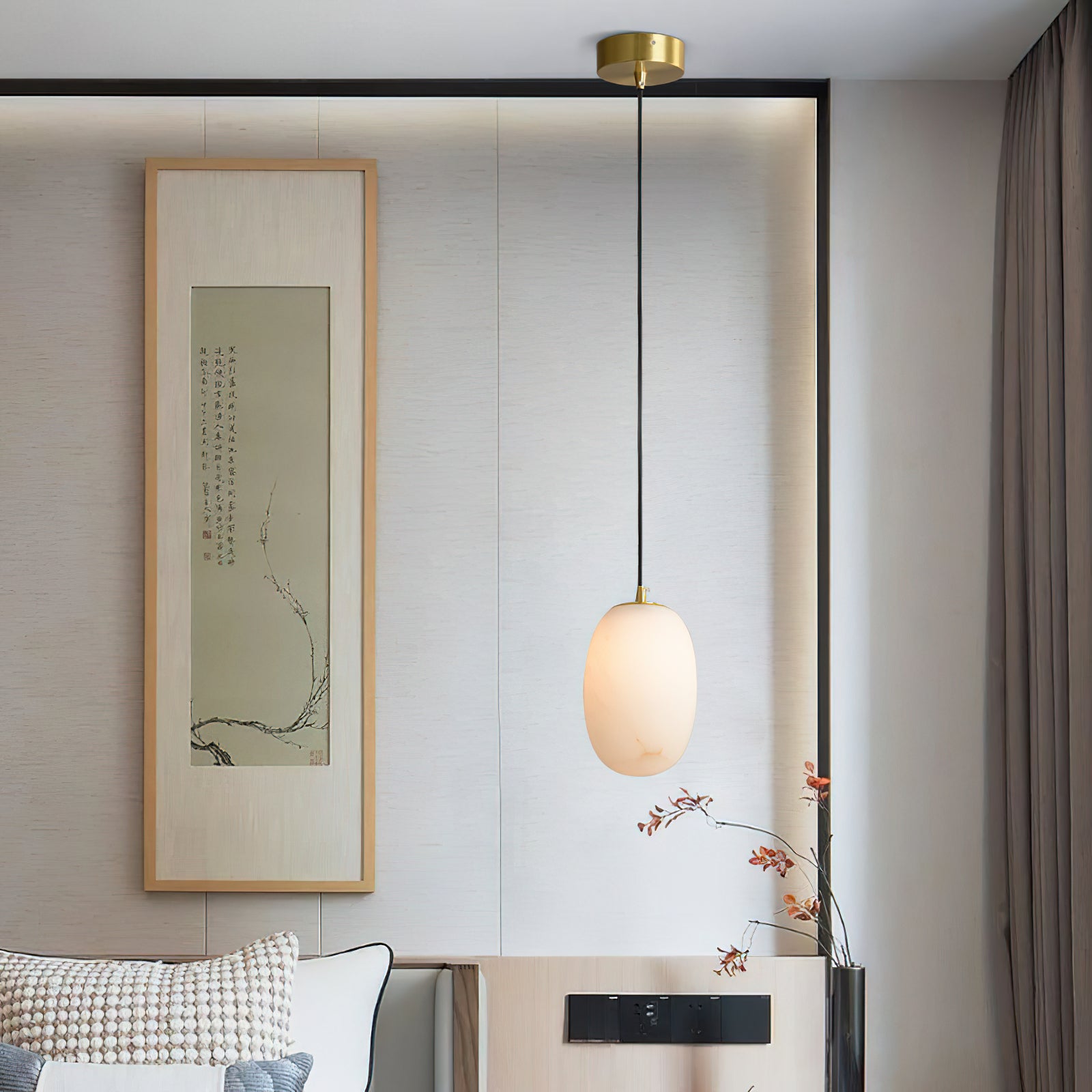 Ildvuvyd Minimalist Bedside Brass Pendant Light - Lamp Copper