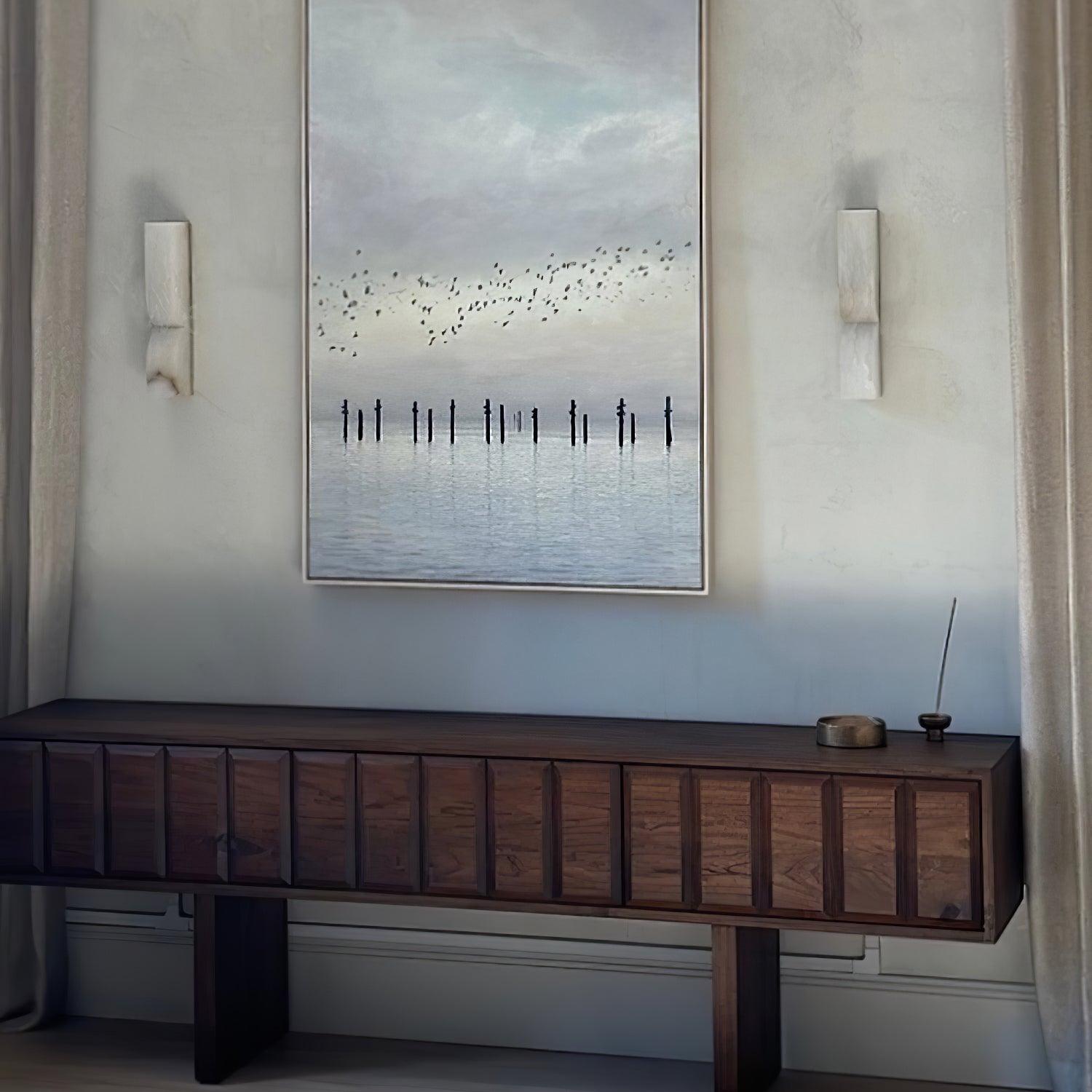 Lunaris Alabaster Rectangular Wall Lamp - Letslighting