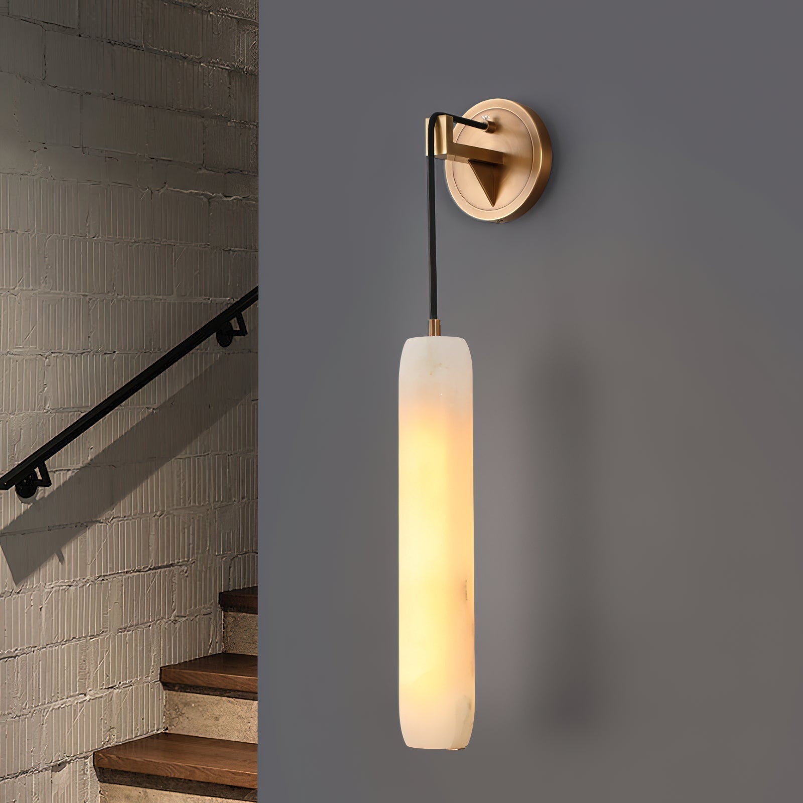 Alabaster Individual Creativity Flute Metal Wall Lamp - Lamp Copper