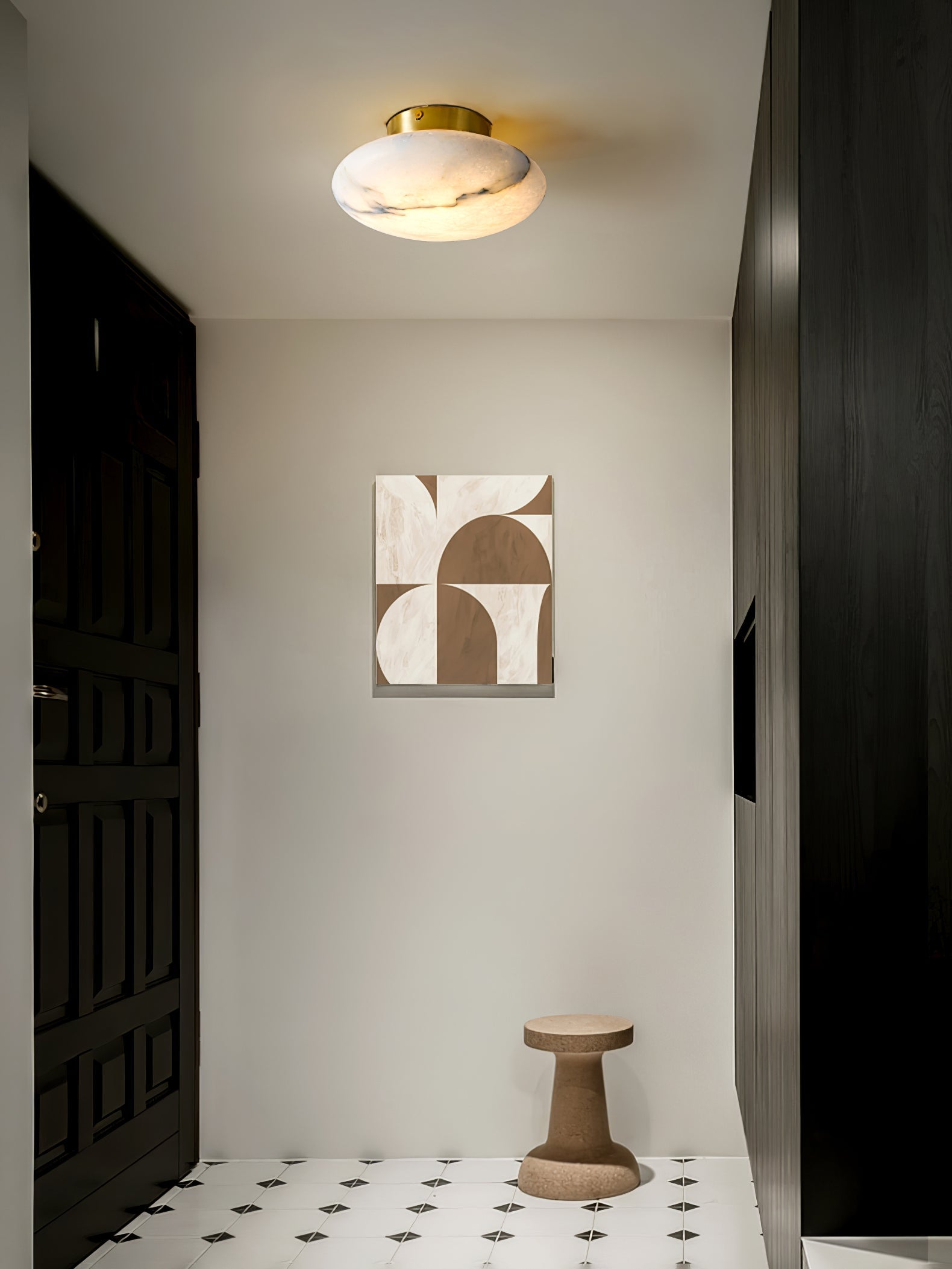 Vanorara Minimalist Alabaster Flush Mount Light - Letslighting