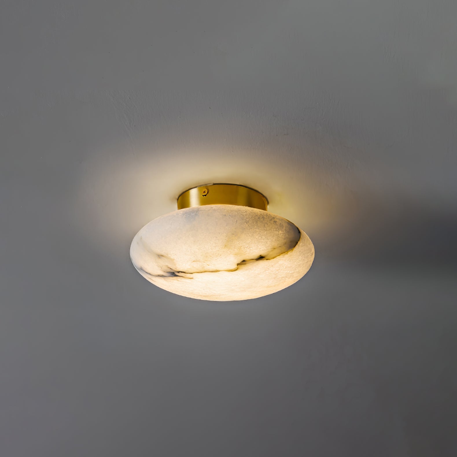 Vanorara Minimalist Alabaster Flush Mount Light - Letslighting