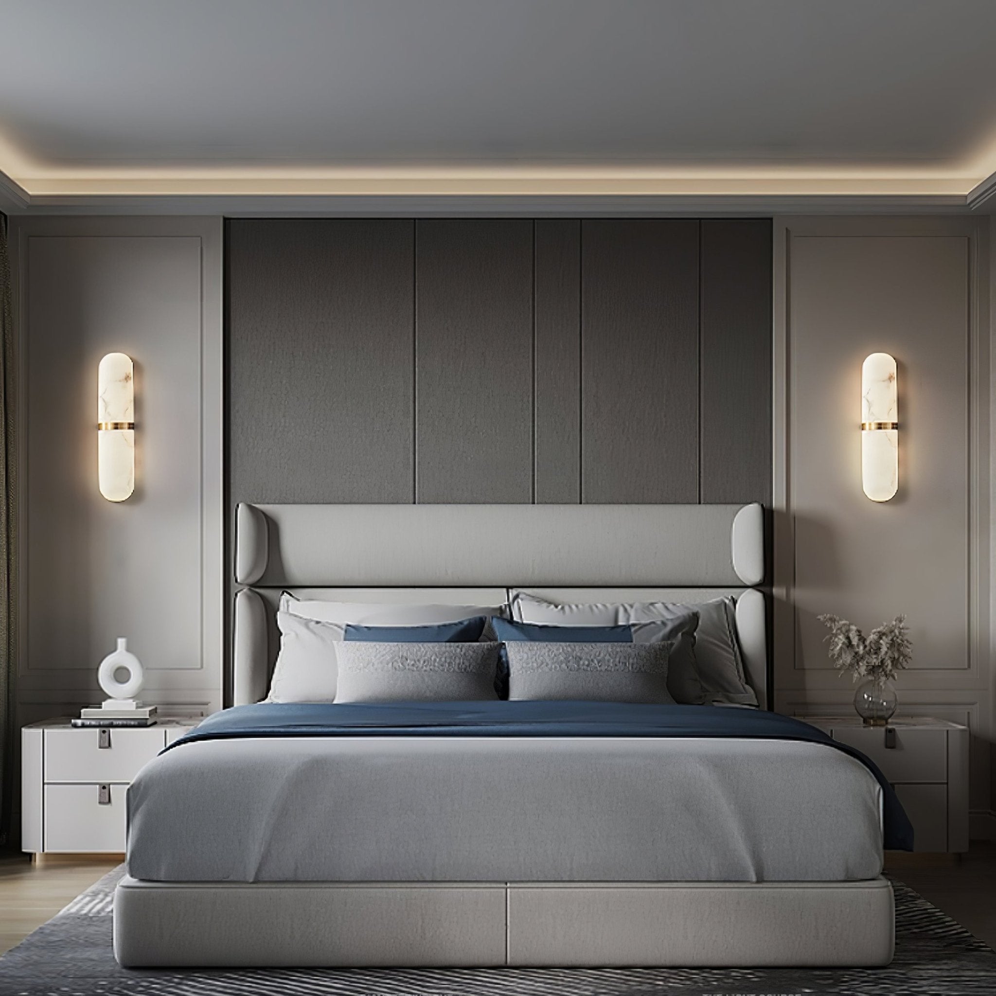 Vitheion Minimalist Alabaster Wall Light - Letslighting