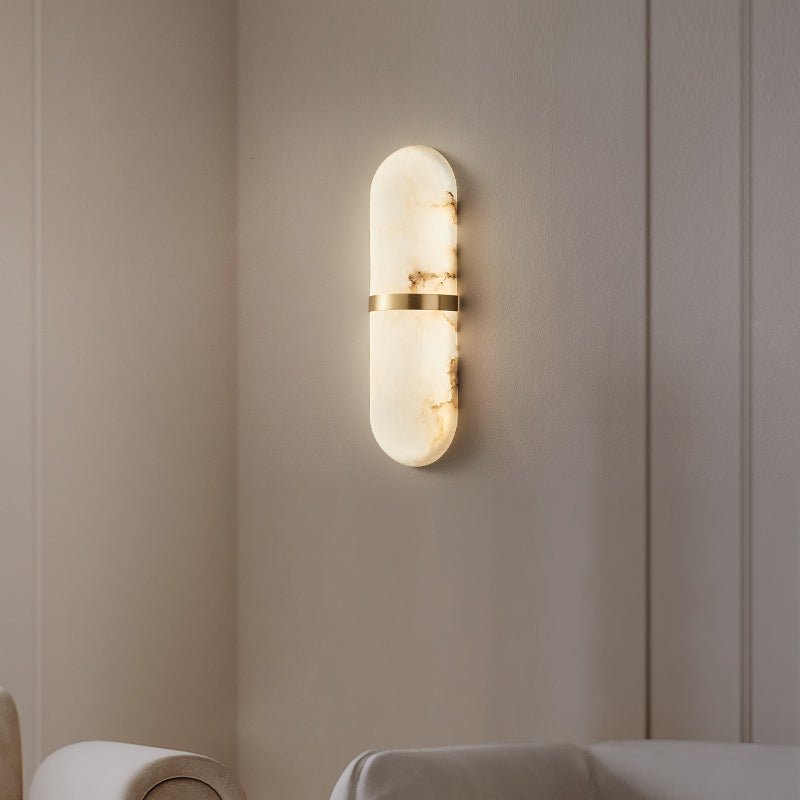 Vitheion Minimalist Alabaster Wall Light - Letslighting