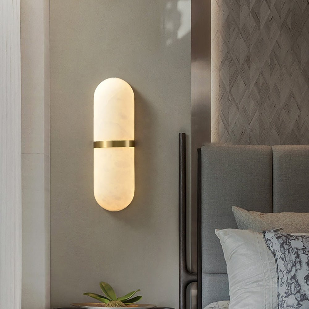 Vitheion Minimalist Alabaster Wall Light - Letslighting