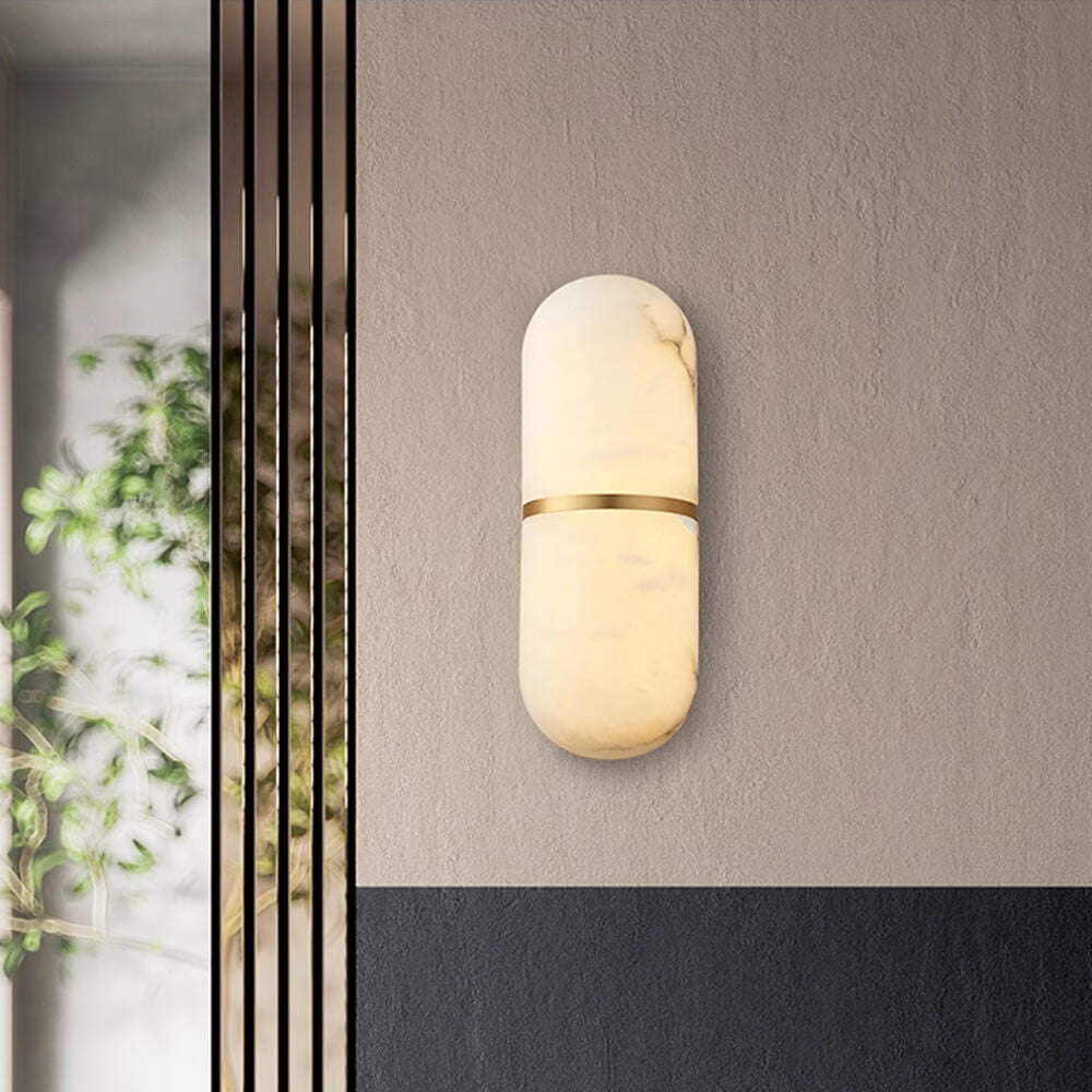 Vitheion Minimalist Alabaster Wall Light - Letslighting