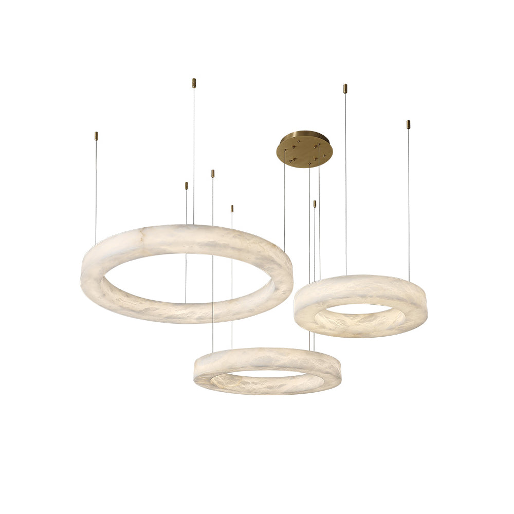 Plotuvyn Postmodern Luxury Ring Alabaster Chandelier - Lamp Copper