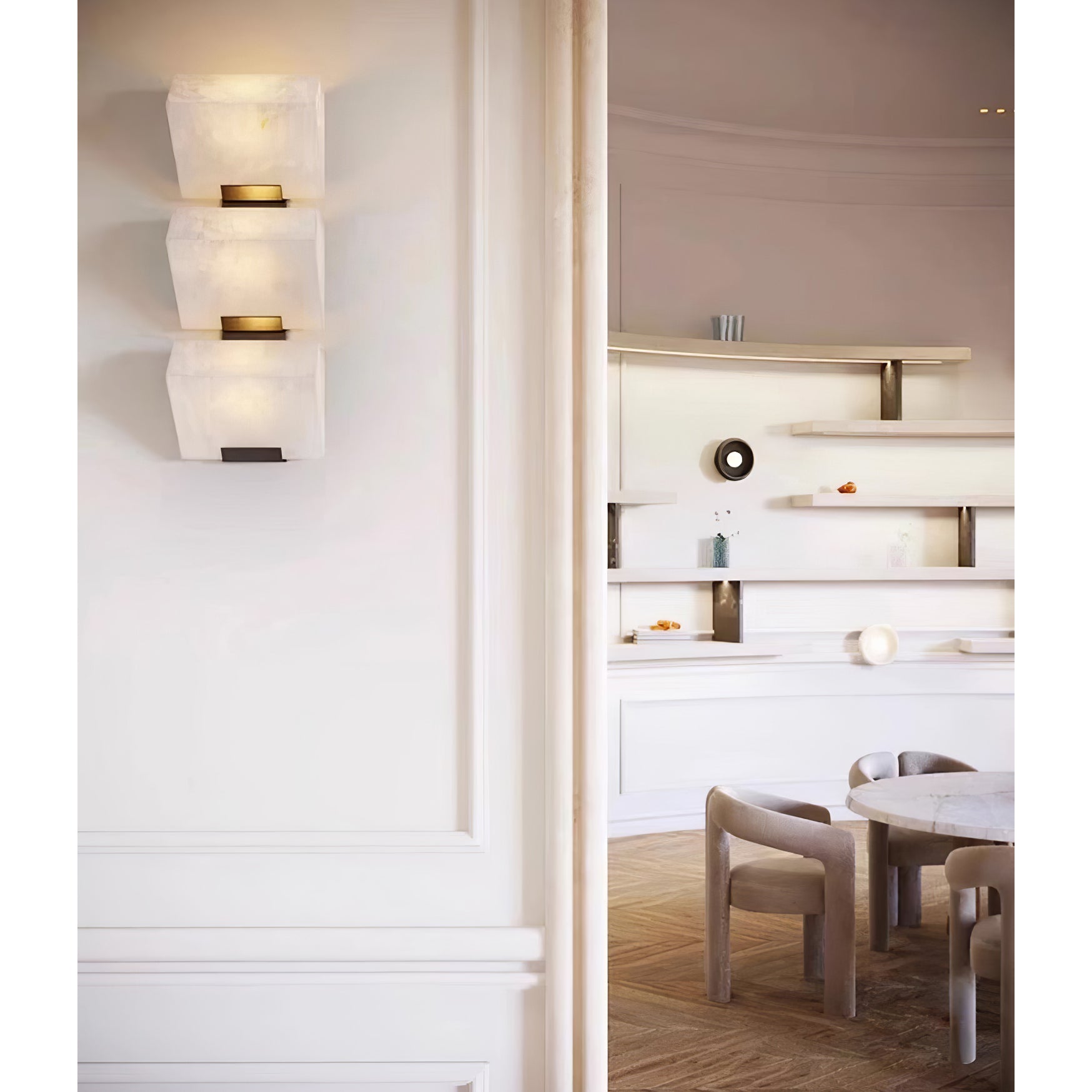 Qvistuvyn Staircase Metal Alabaster Wall Lamp - Lamp Copper