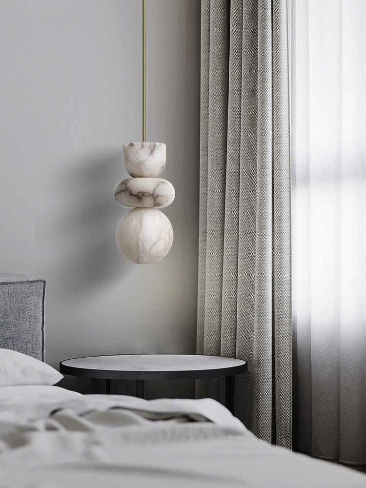 Rauduvyn Modern Totem Alabaster Pendant Lamp - Lamp Copper