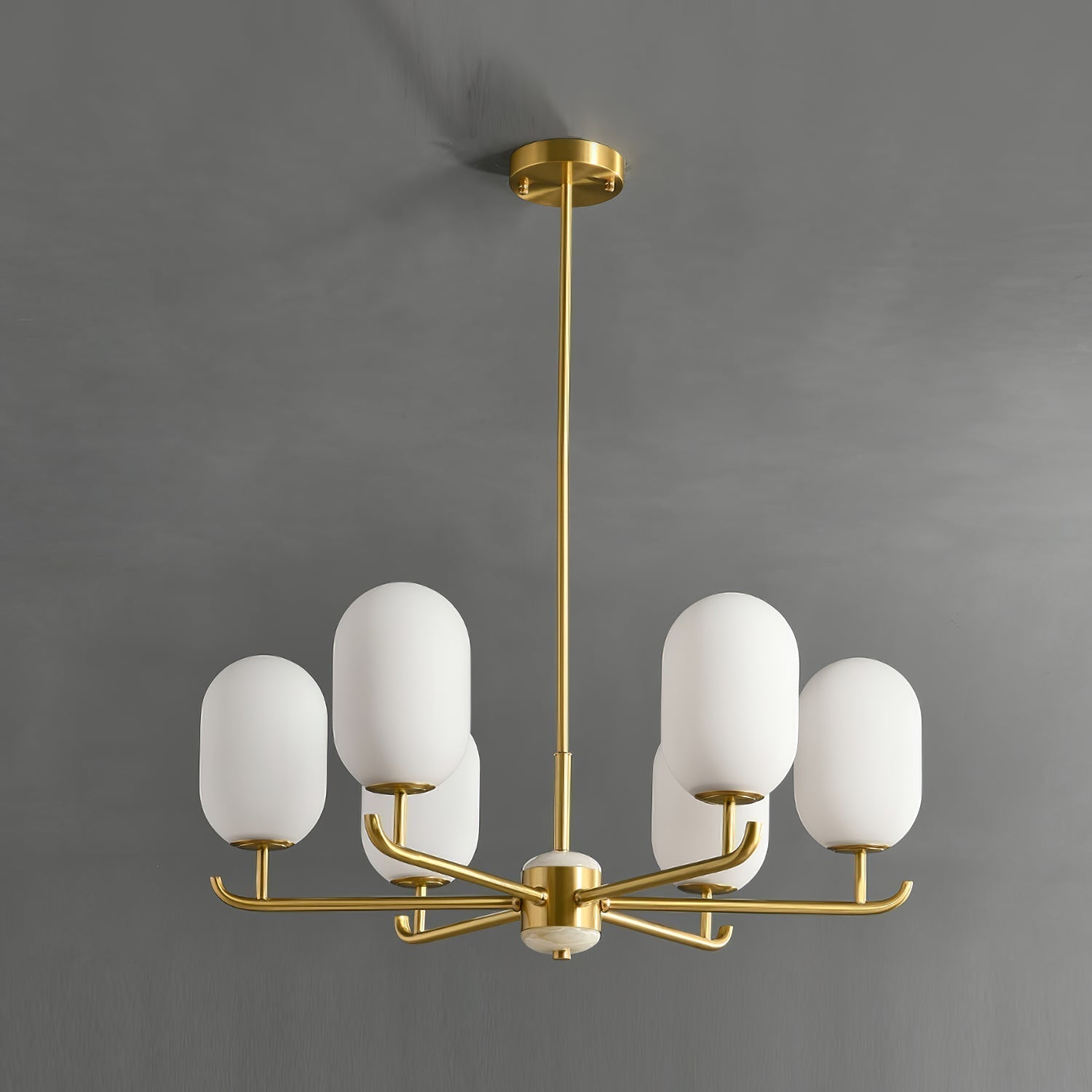 Sifuvyn Modern Geometric Glass Chandelier - Lamp Copper