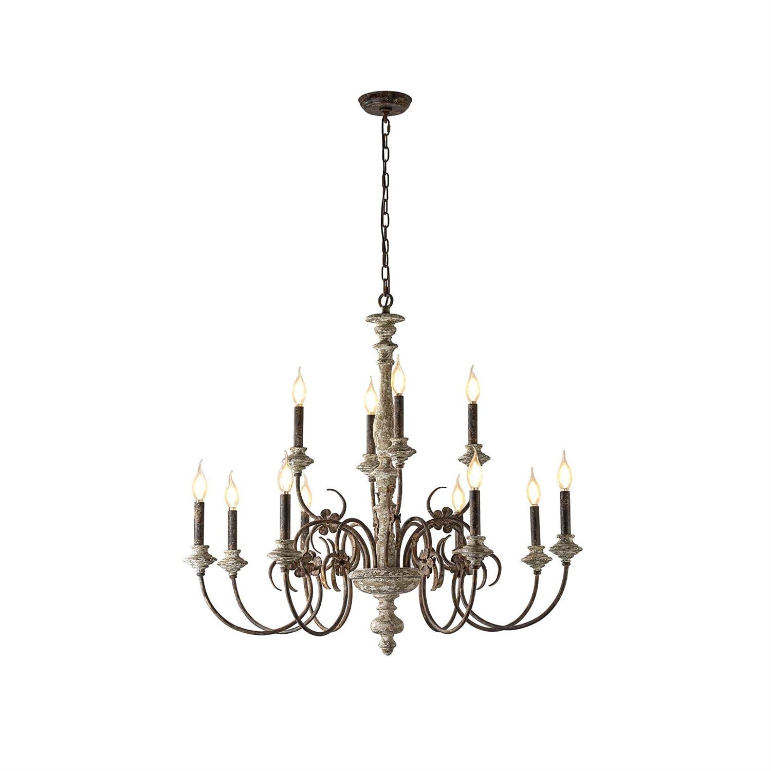 Waegnuvyn Traditional Candle Metal Chandelier - Lamp Copper