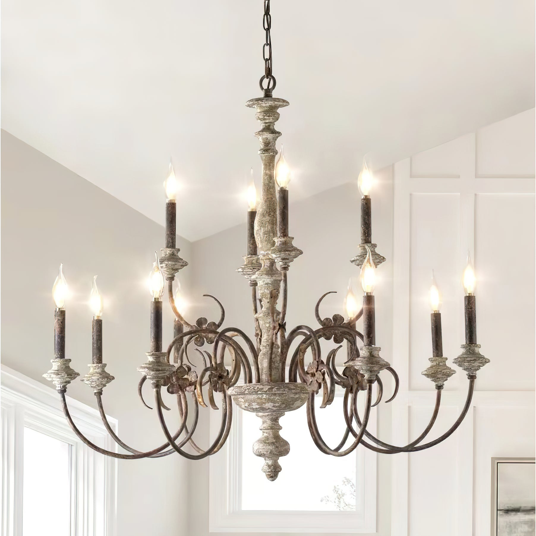 Waegnuvyn Traditional Candle Metal Chandelier - Lamp Copper
