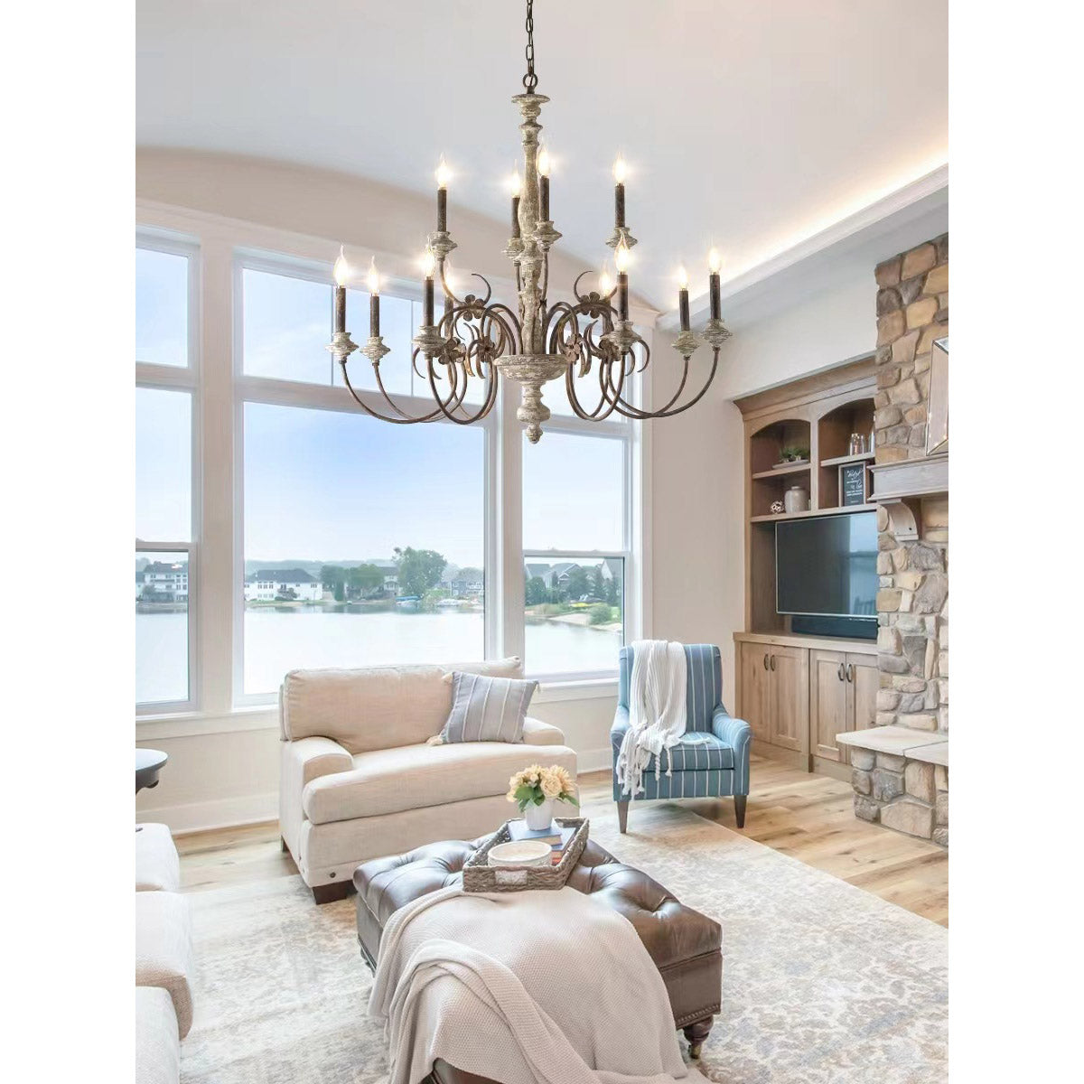 Waegnuvyn Traditional Candle Metal Chandelier - Lamp Copper