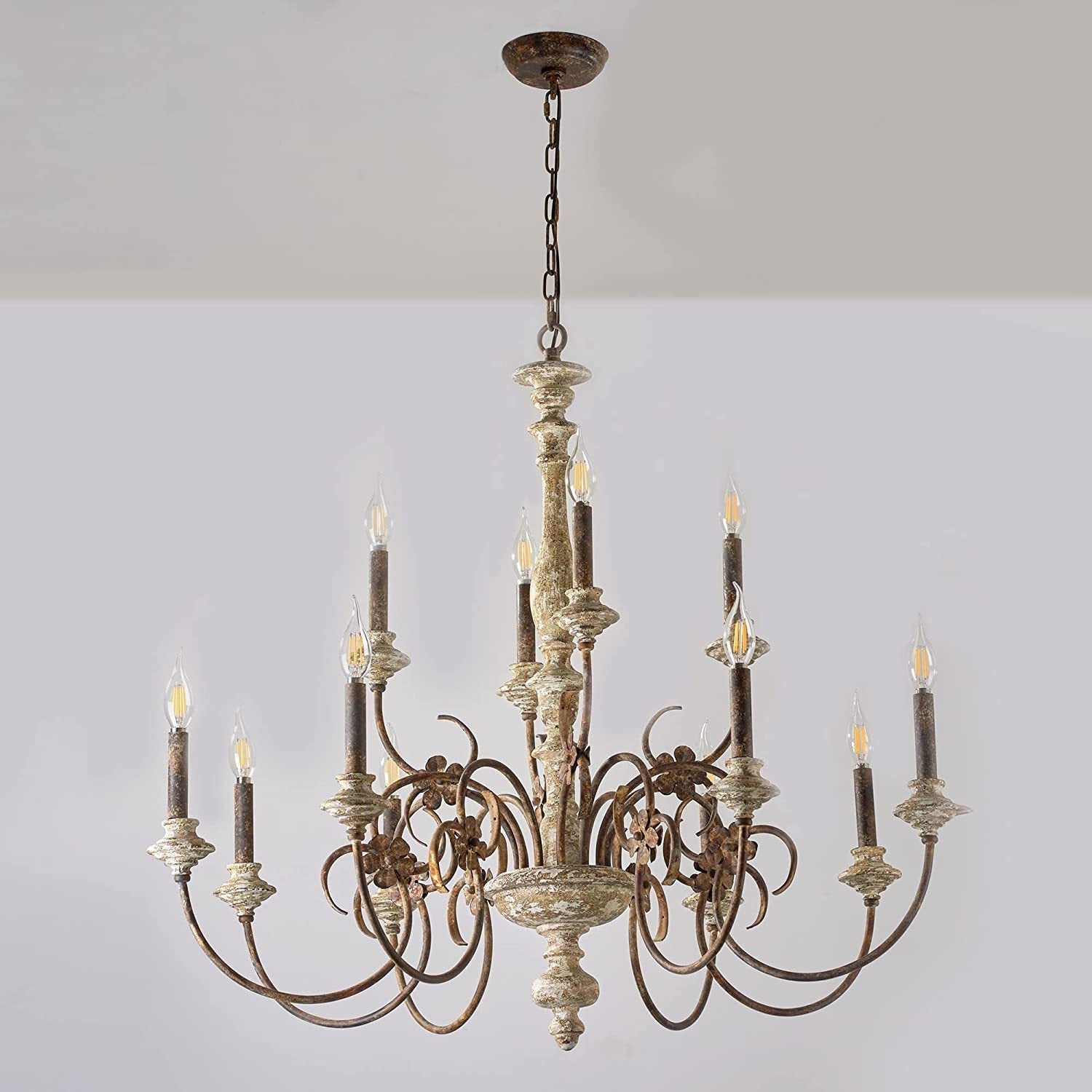 Waegnuvyn Traditional Candle Metal Chandelier - Lamp Copper