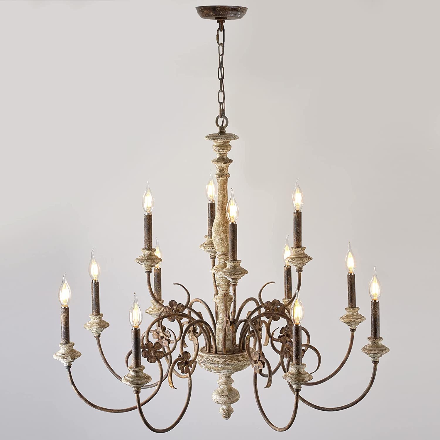 Waegnuvyn Traditional Candle Metal Chandelier - Lamp Copper