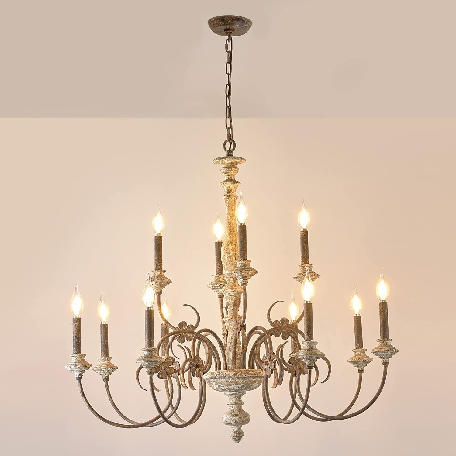 Waegnuvyn Traditional Candle Metal Chandelier - Lamp Copper