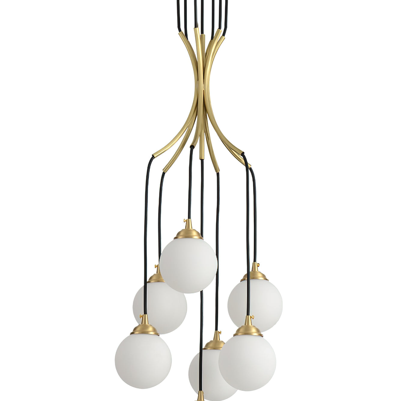 Zoruvyi Modern Minimalist Ball Drop Glass Chandelier - Lamp Copper