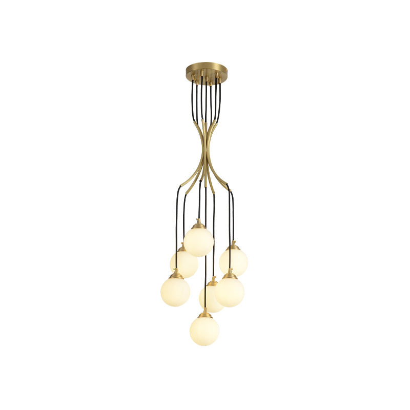 Zoruvyi Modern Minimalist Ball Drop Glass Chandelier - Lamp Copper