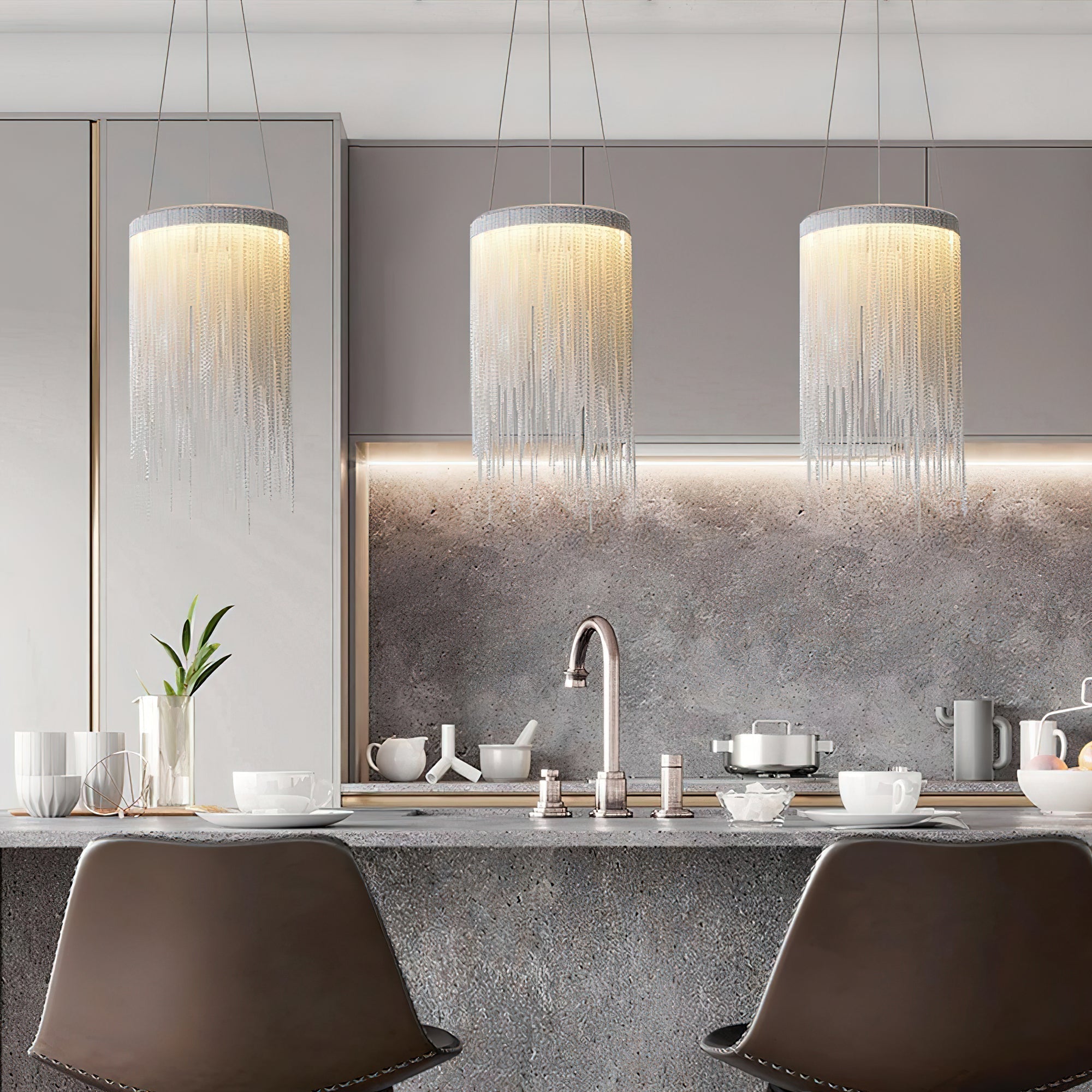 Aluminum Chain Tassel Pendant Light - Letslighting
