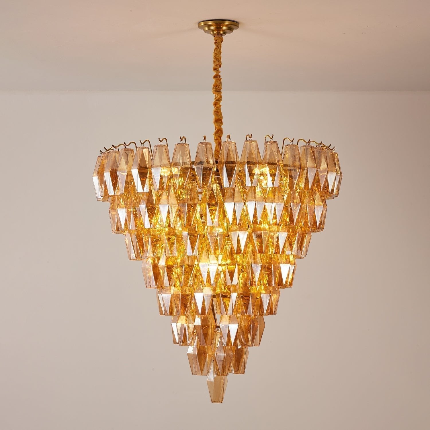 Aurora Chandelier Amber Empire Prism - Letslighting