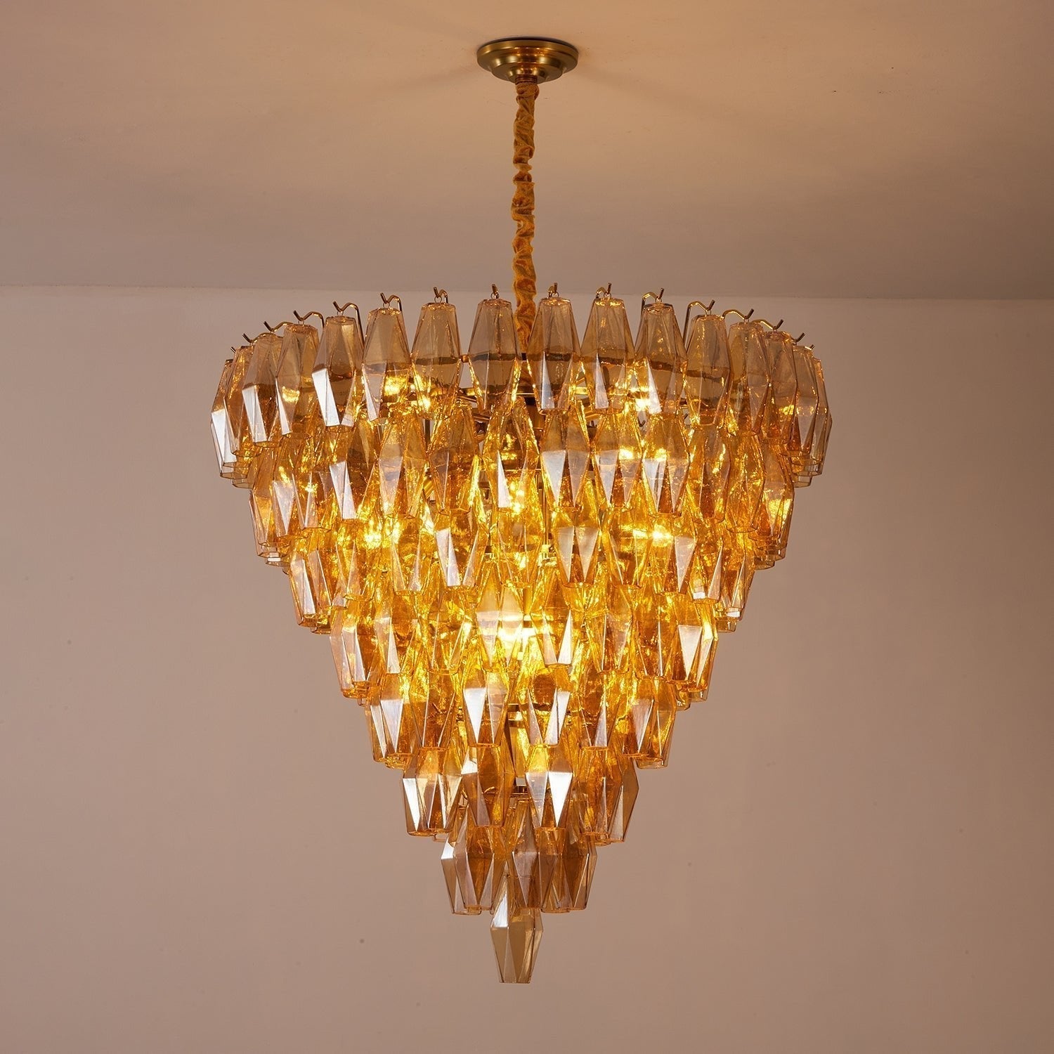 Aurora Chandelier Amber Empire Prism - Letslighting