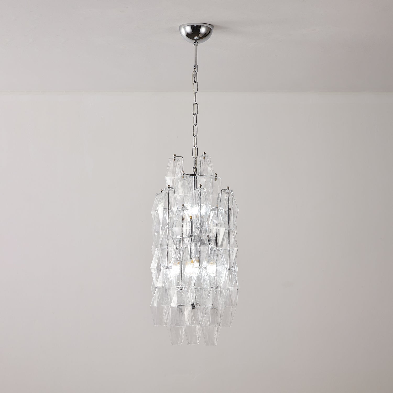 Aurora Chandelier Amber Prism Long Cascading Glass Vintage - Letslighting