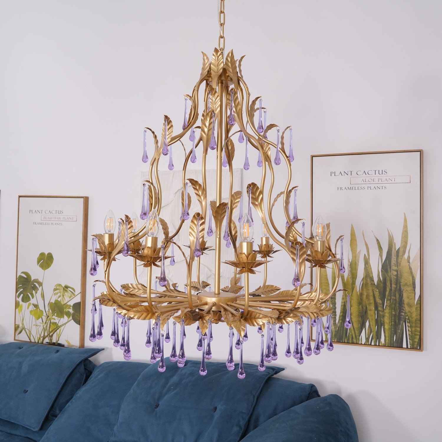 Amethyst Drops Glass Chandelier - Letslighting