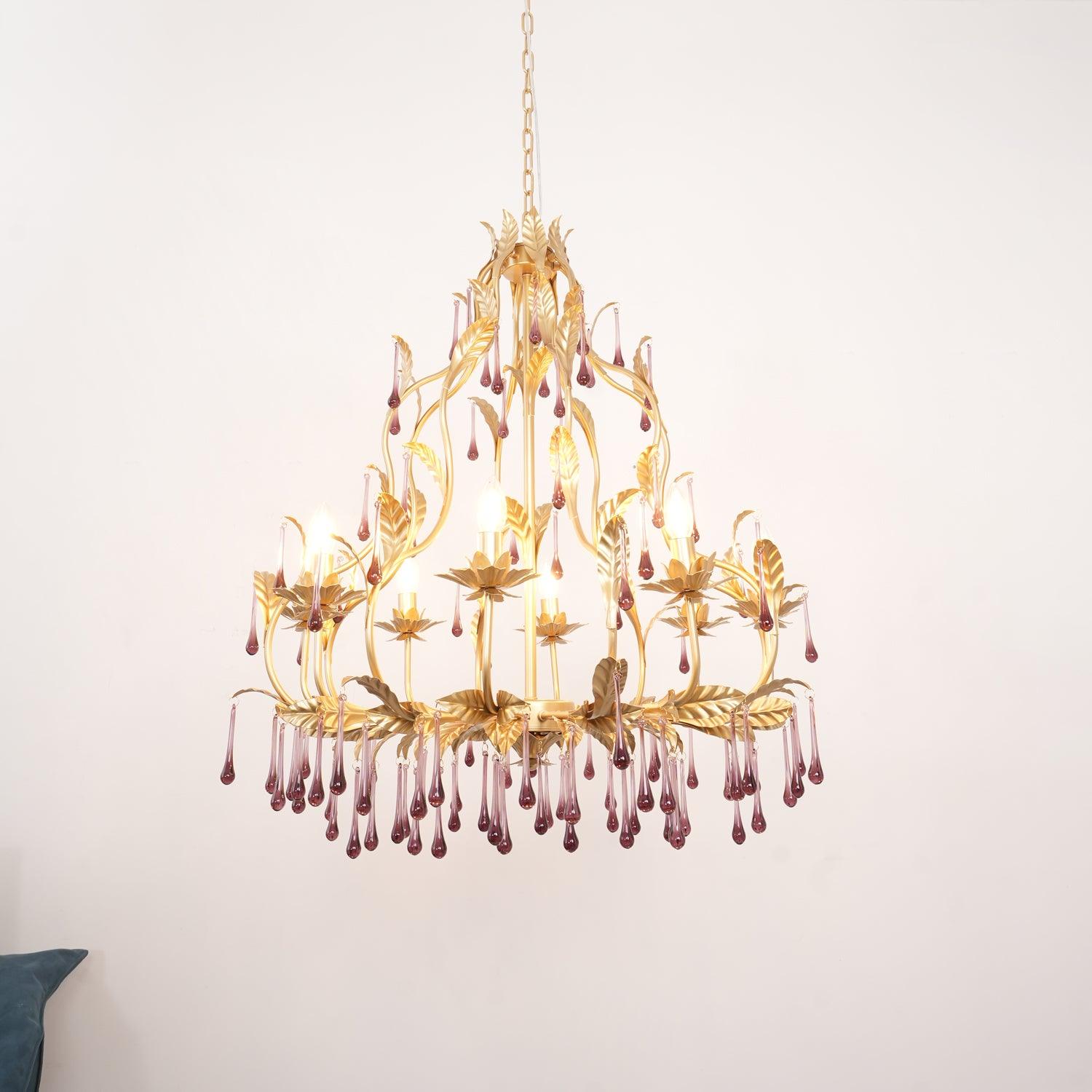 Amethyst Drops Glass Chandelier - Letslighting