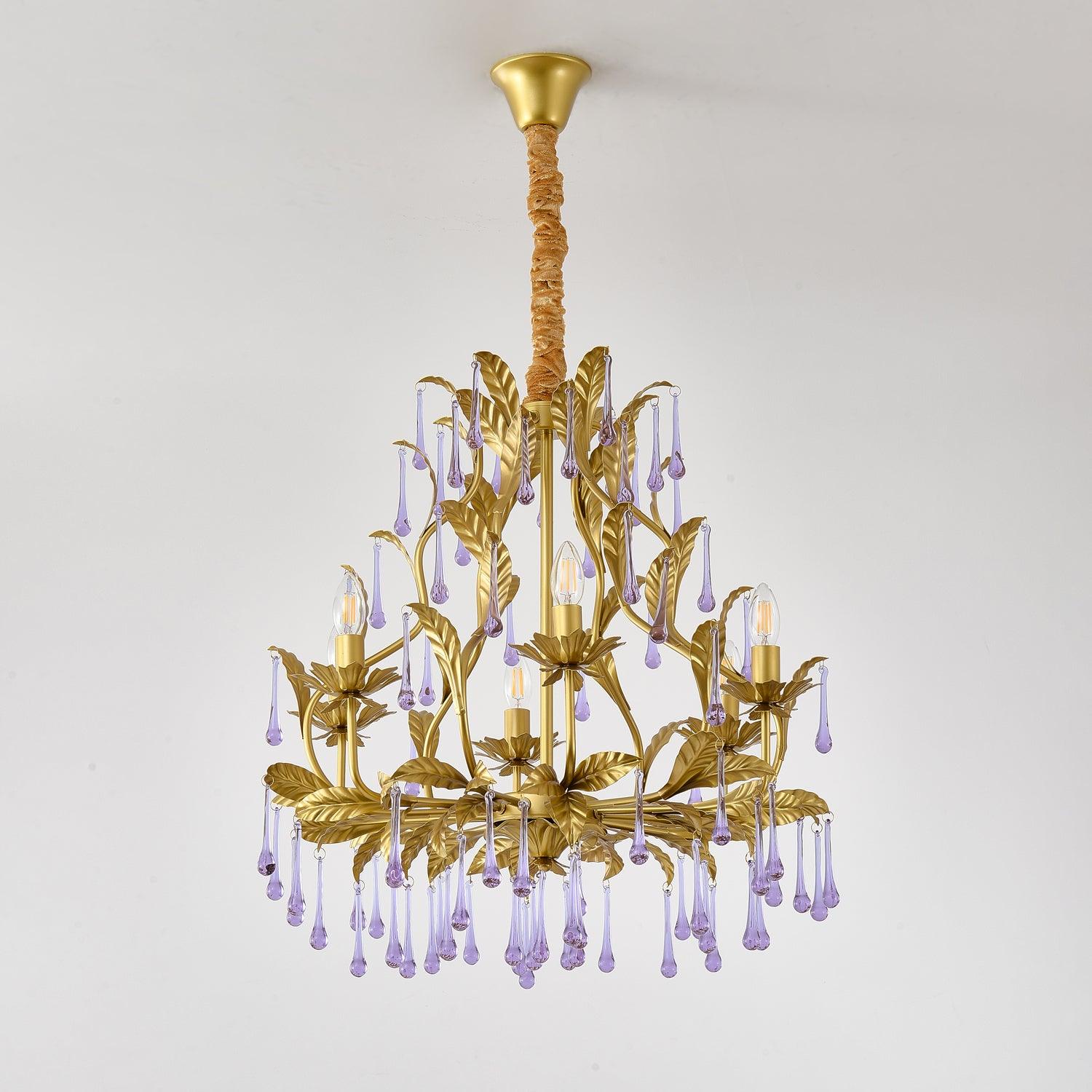 Amethyst Drops Glass Chandelier - Letslighting