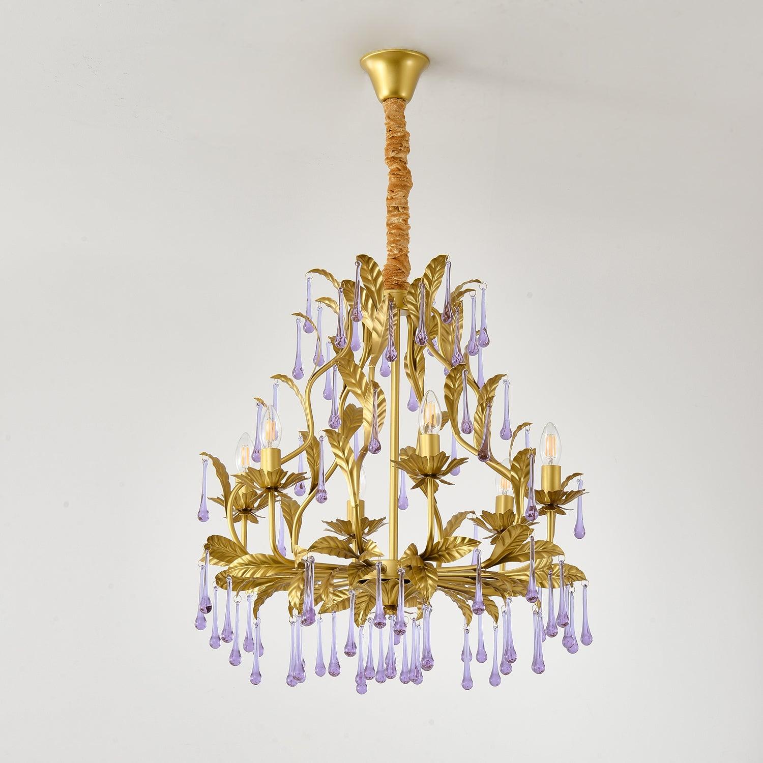 Amethyst Drops Glass Chandelier - Letslighting