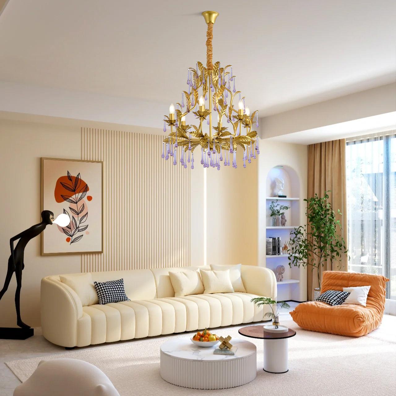 Amethyst Drops Glass Chandelier - Letslighting