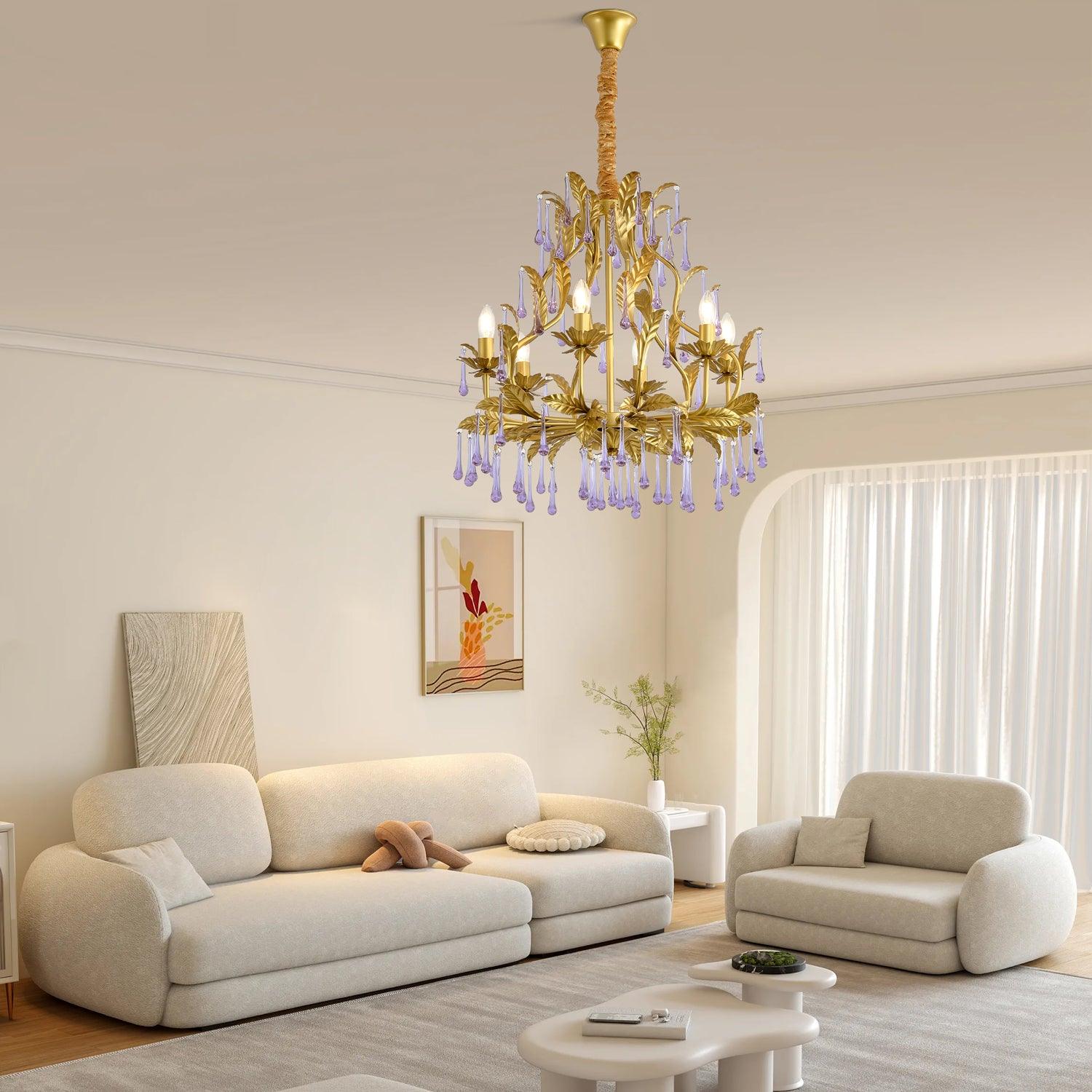 Amethyst Drops Glass Chandelier - Letslighting
