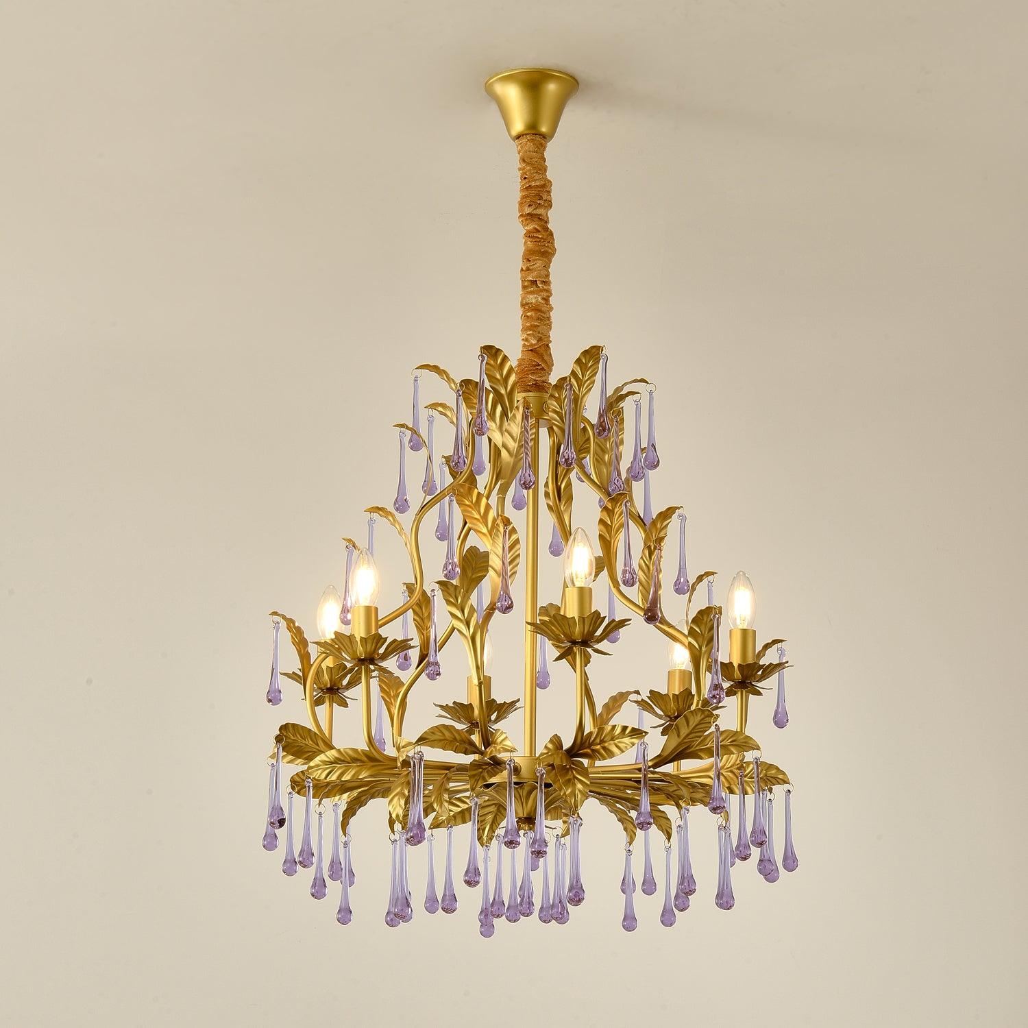 Amethyst Drops Glass Chandelier - Letslighting