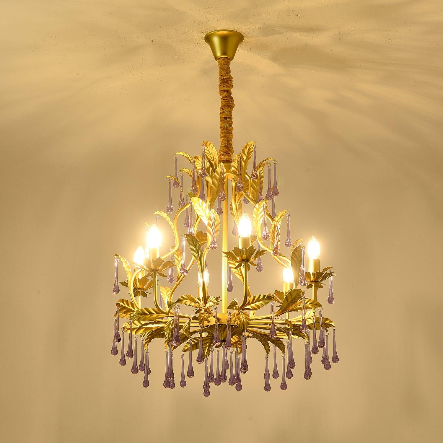 Amethyst Drops Glass Chandelier - Letslighting