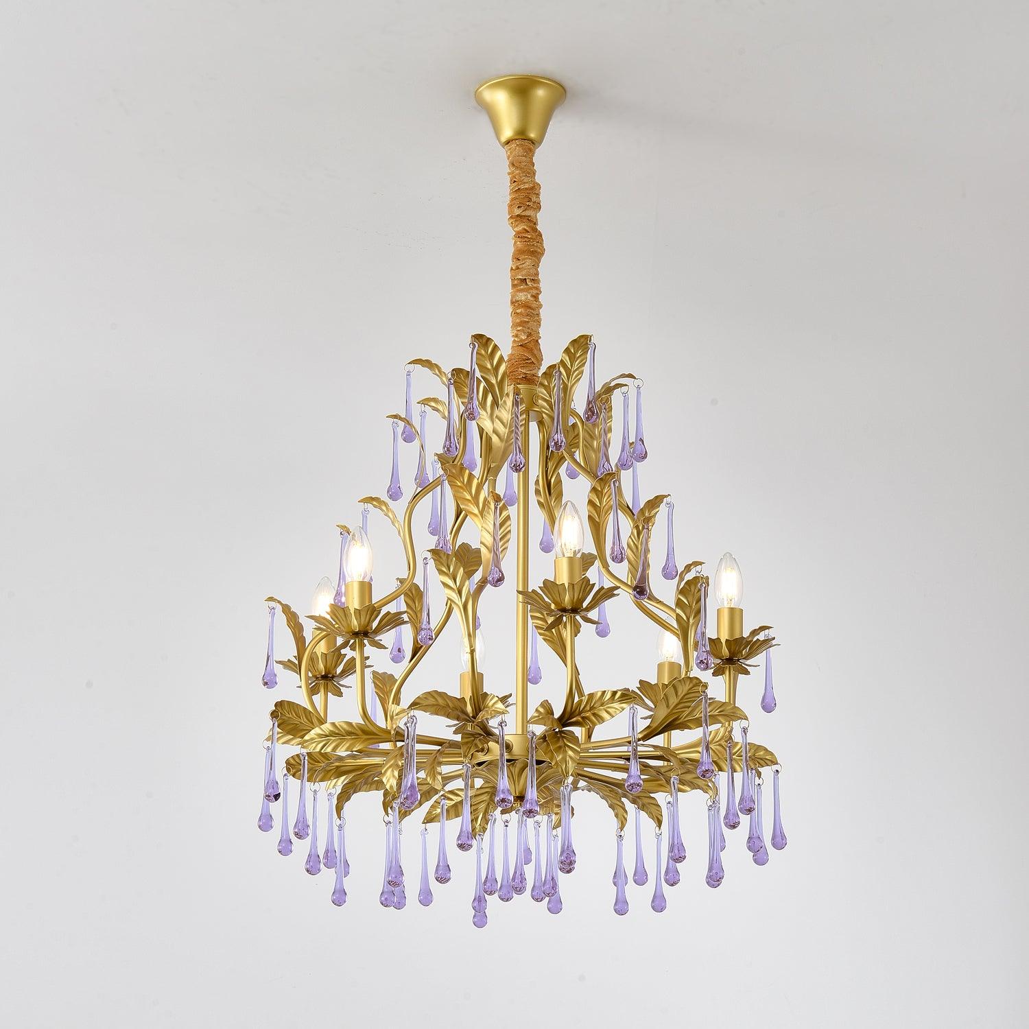 Amethyst Drops Glass Chandelier - Letslighting